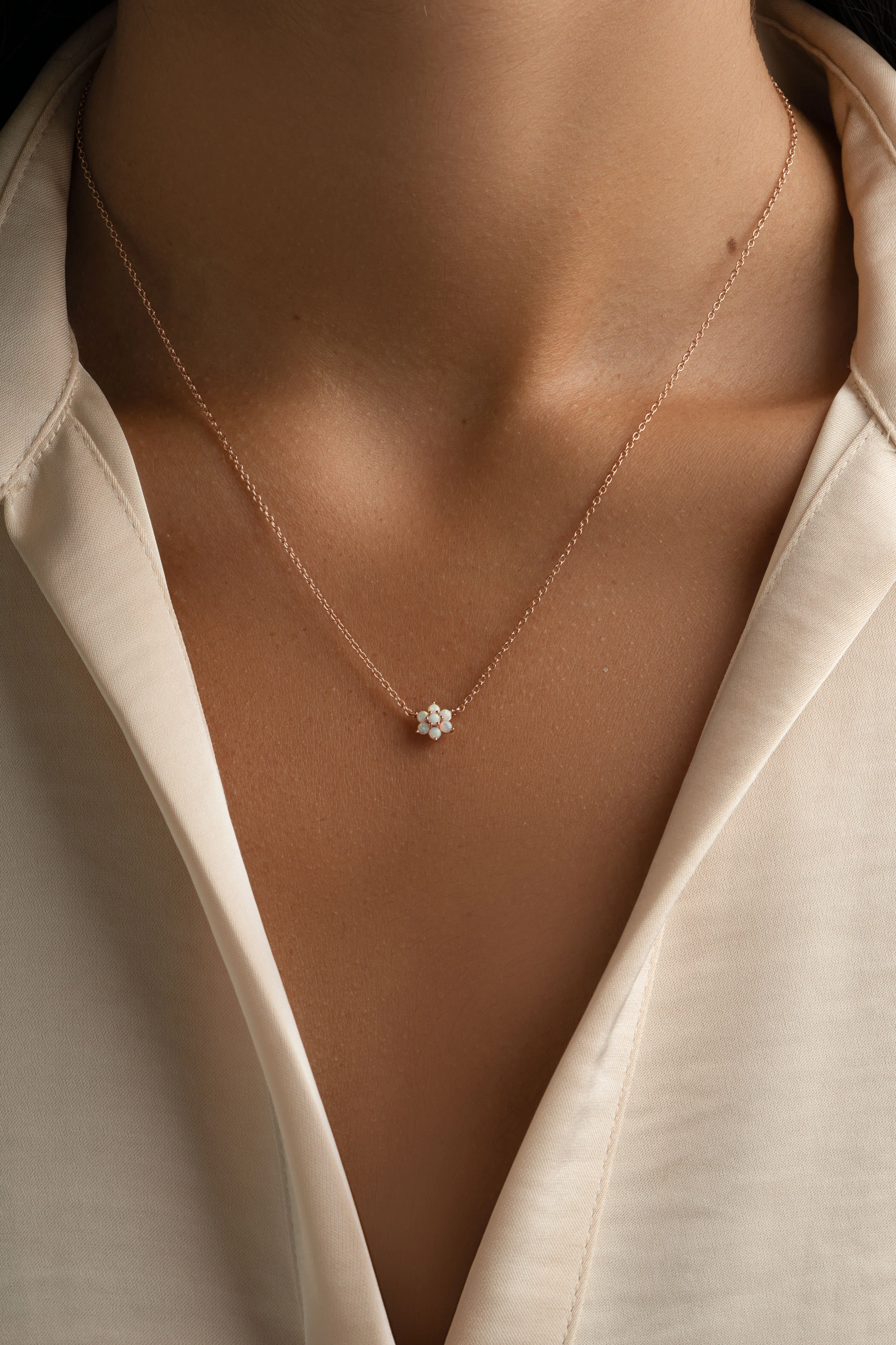 Opal Flower Necklace - Image 6