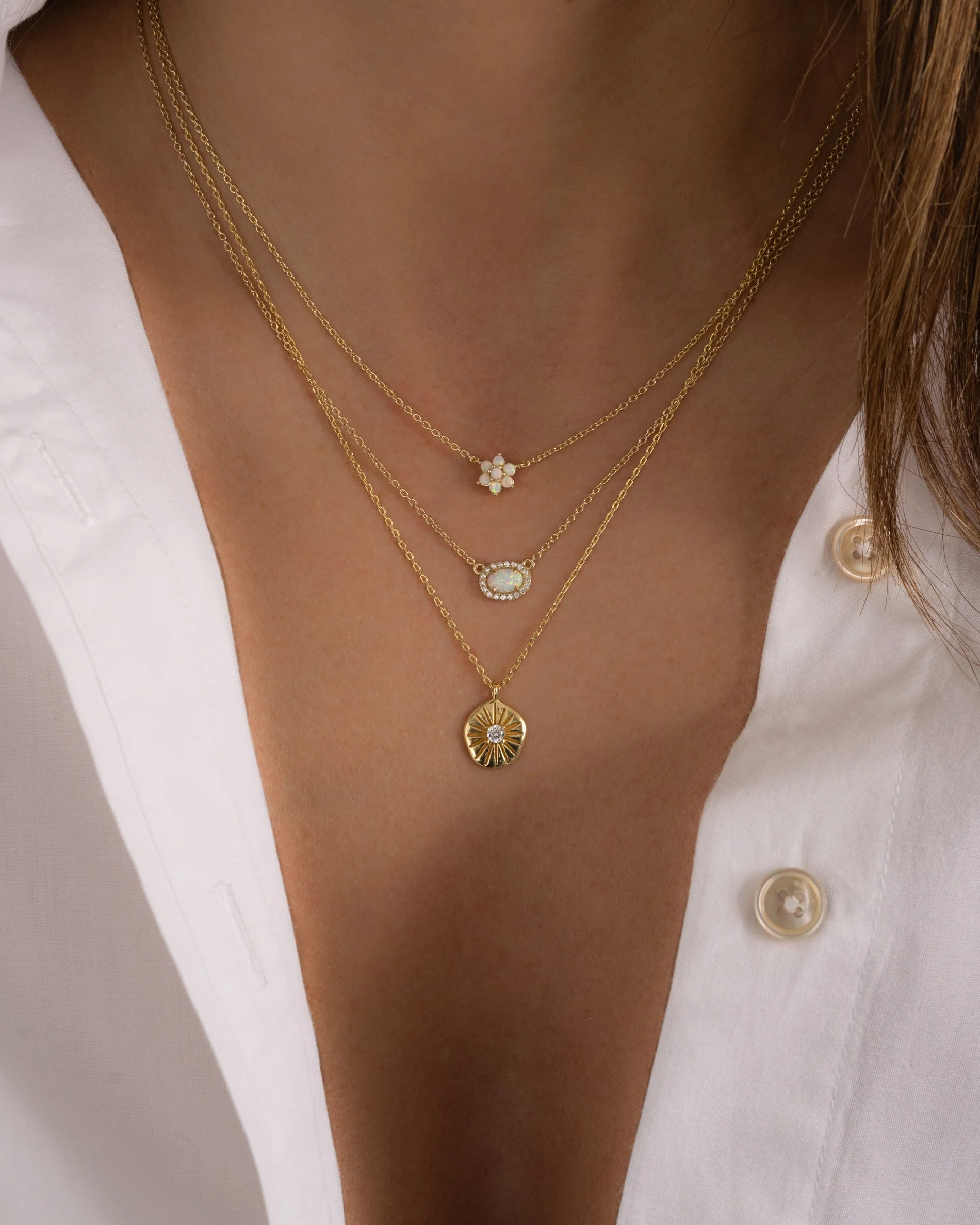 Opal Flower Necklace - Image 9