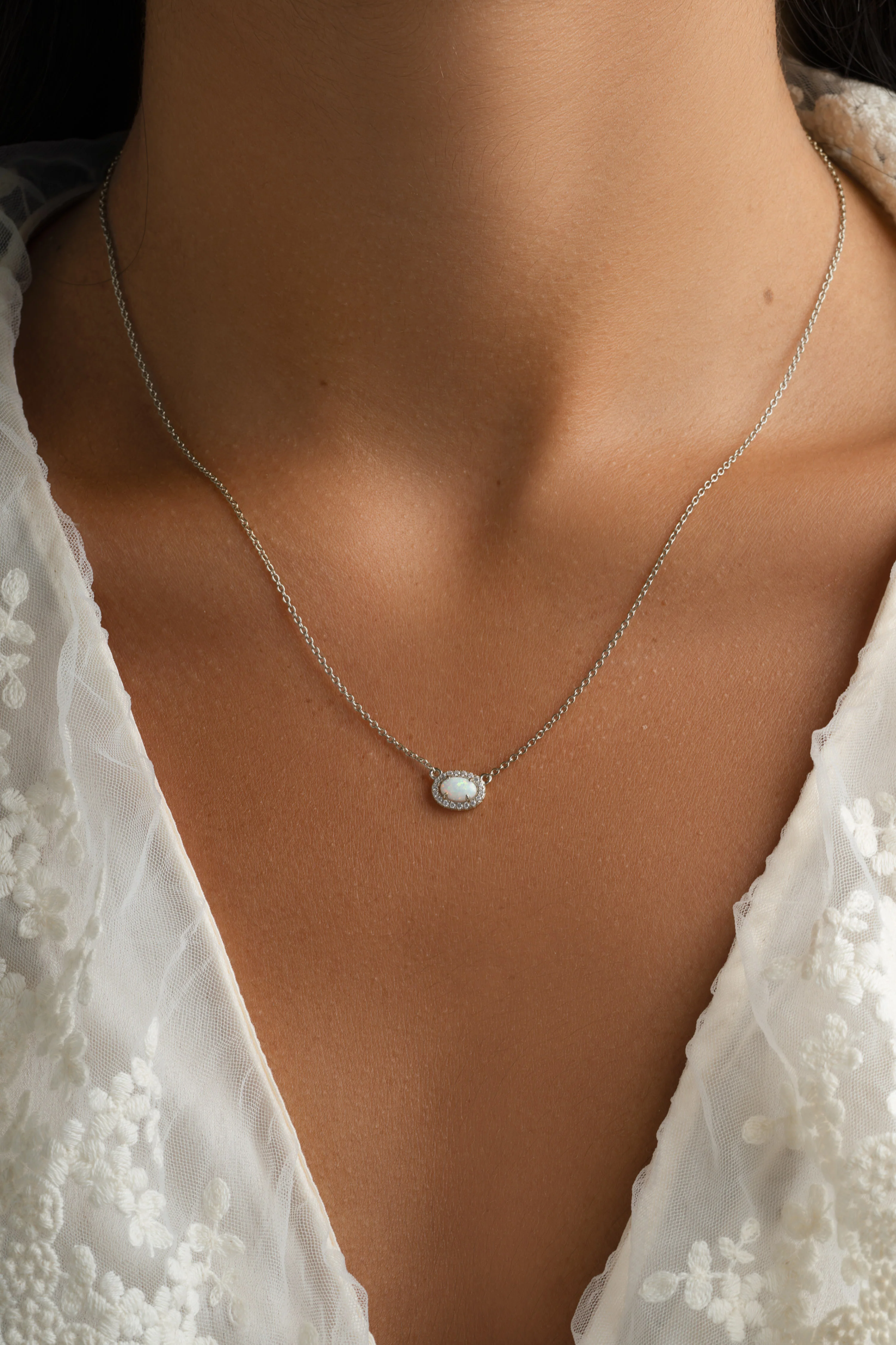 Opal Halo Necklace - Image 4