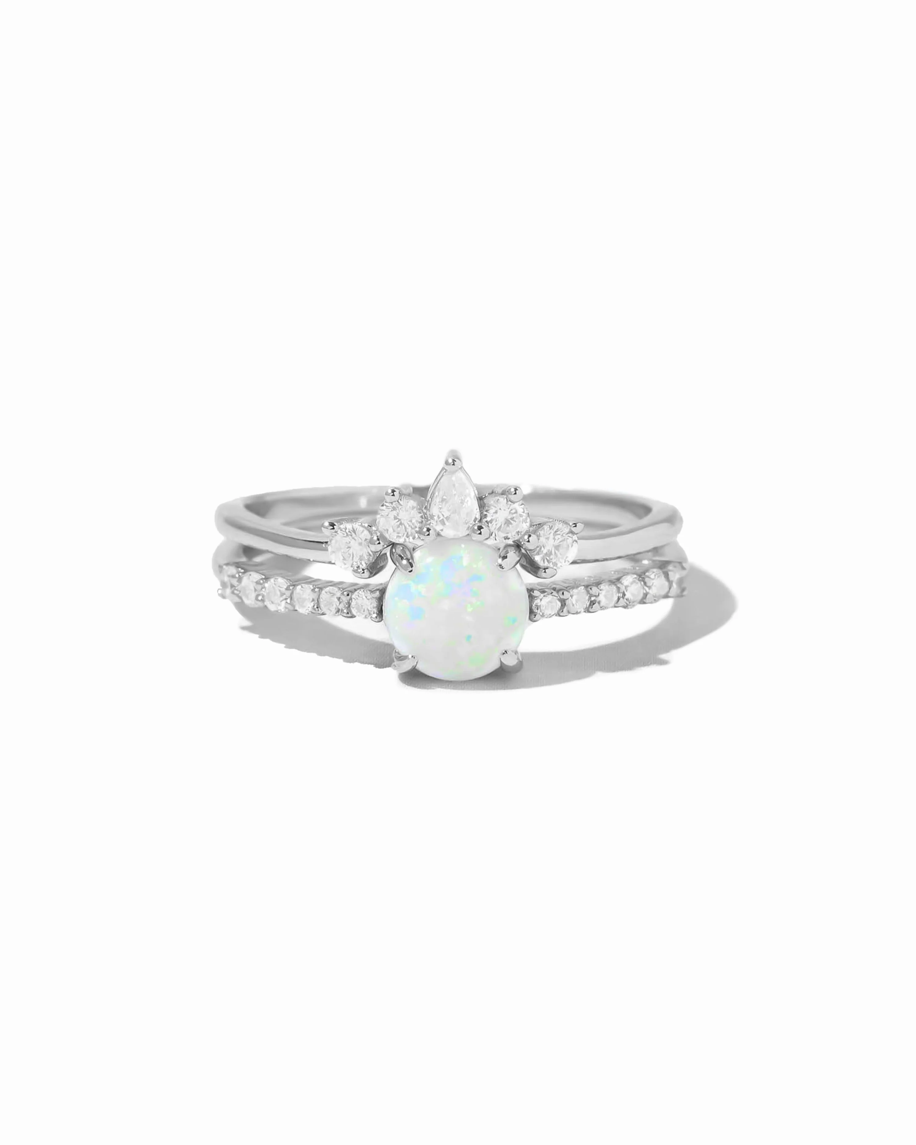 Opal Ring Set w Pave Ring - Image 10