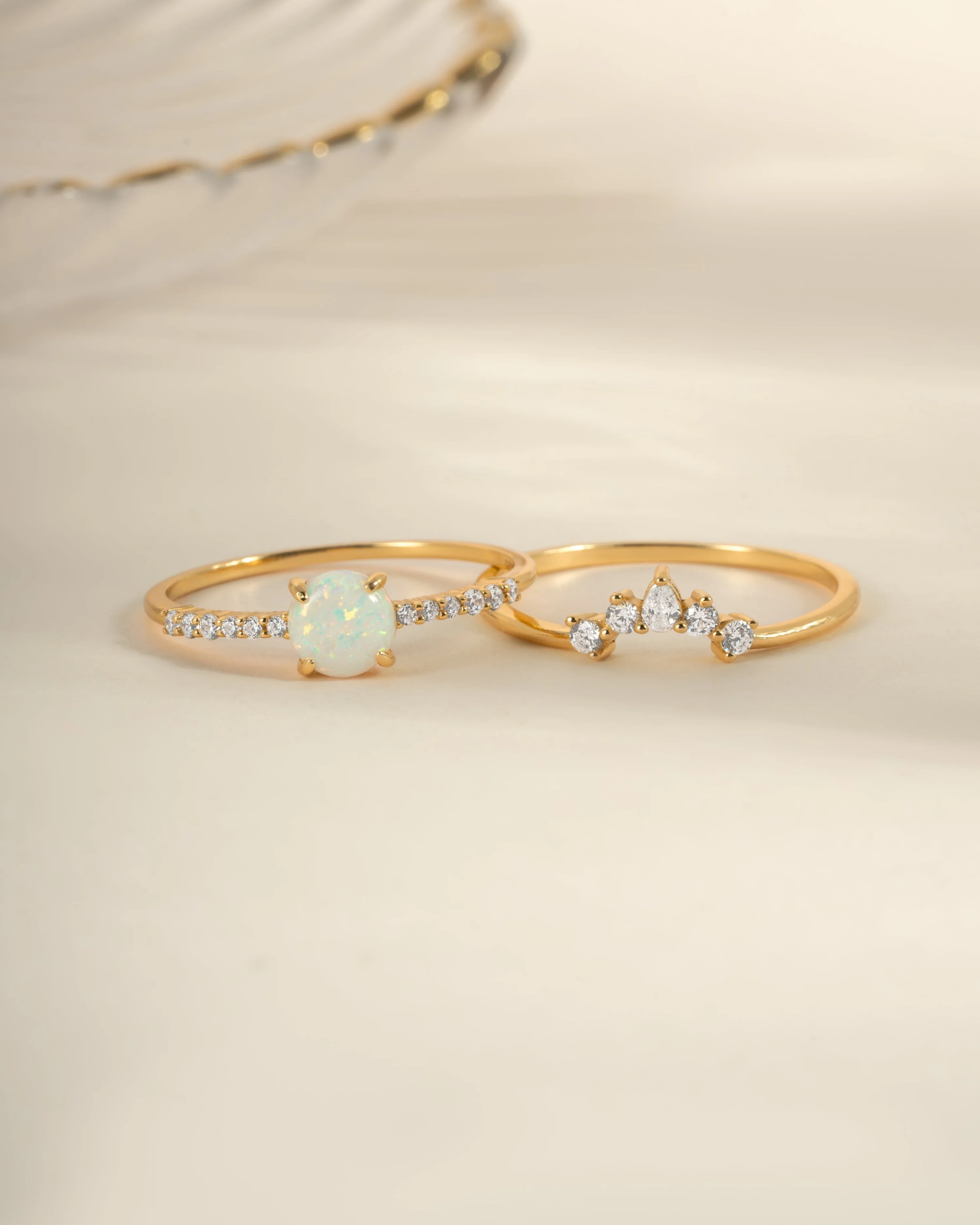Opal Ring Set w Pave Ring - Image 8