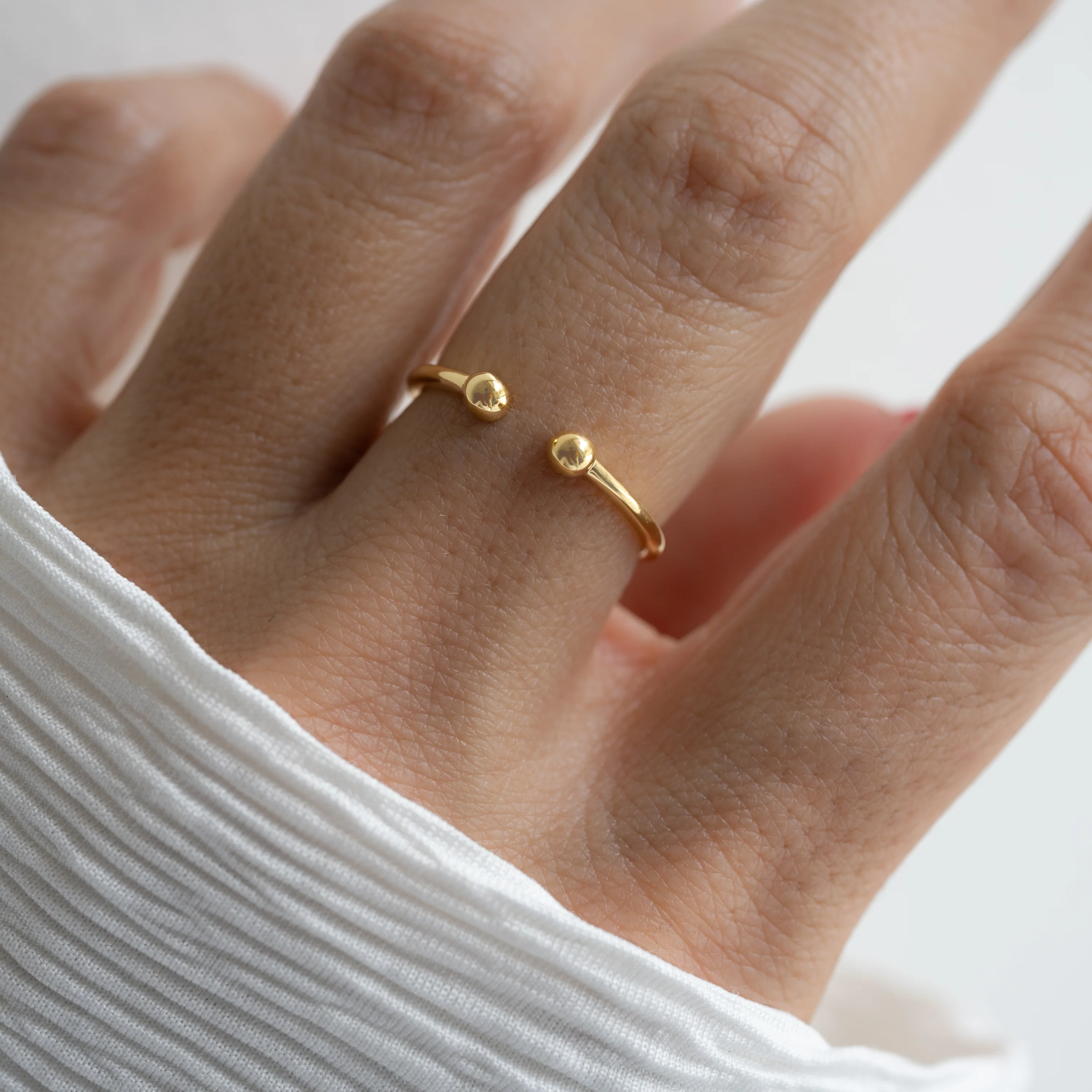 Open Ball Cuff Ring - Image 2