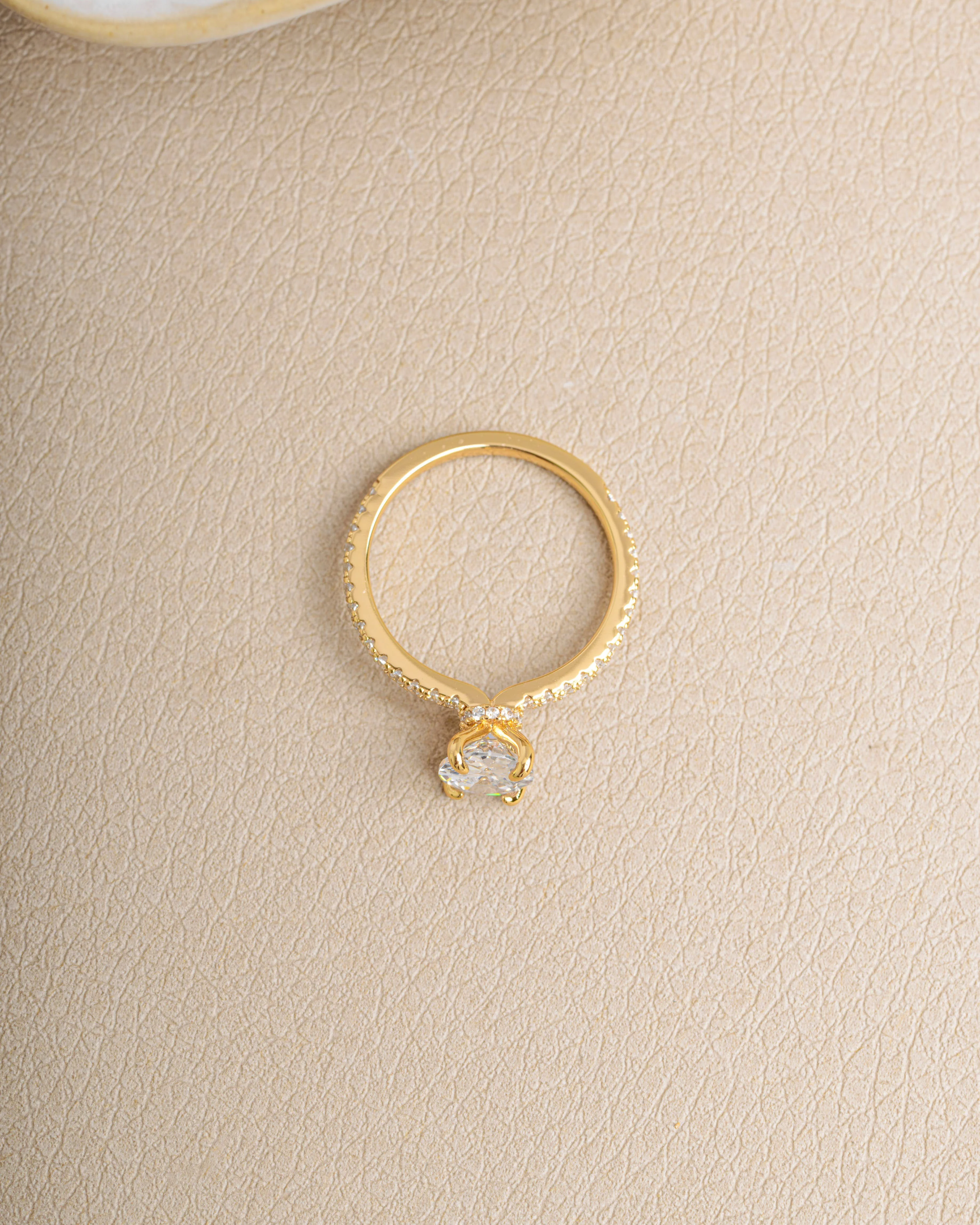 Oval Pave Band Engagement Ring - Image 12
