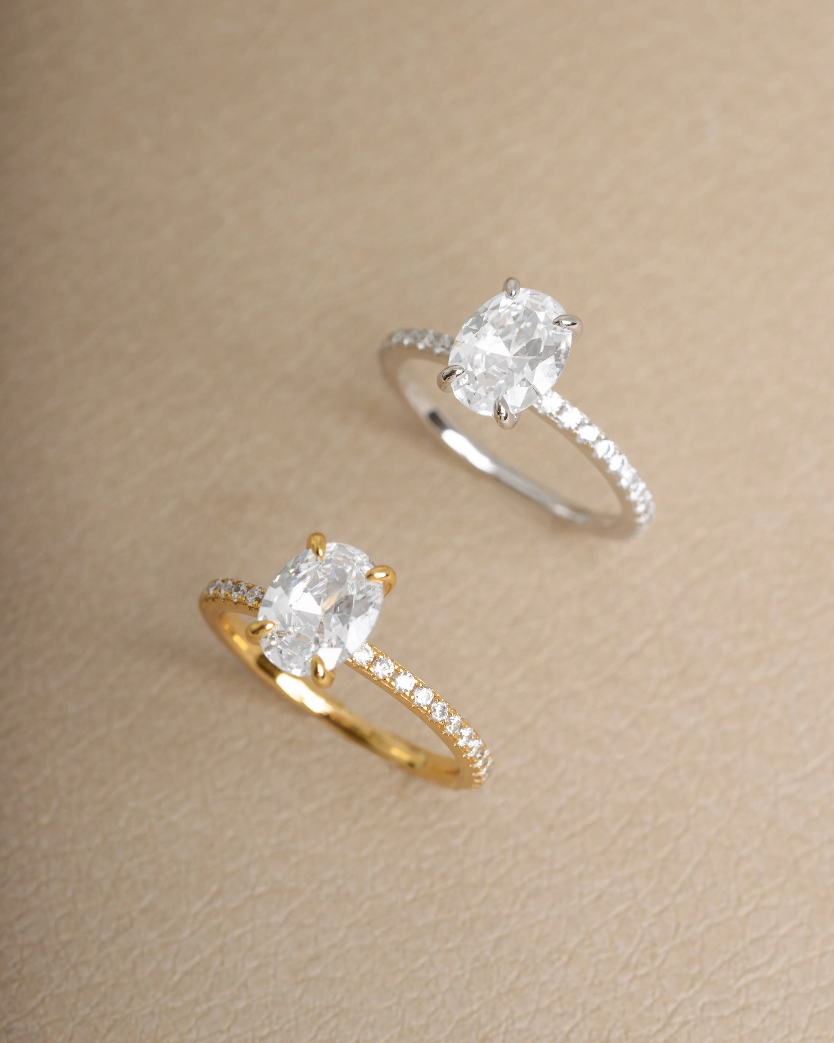 Oval Pave Band Engagement Ring - Image 6