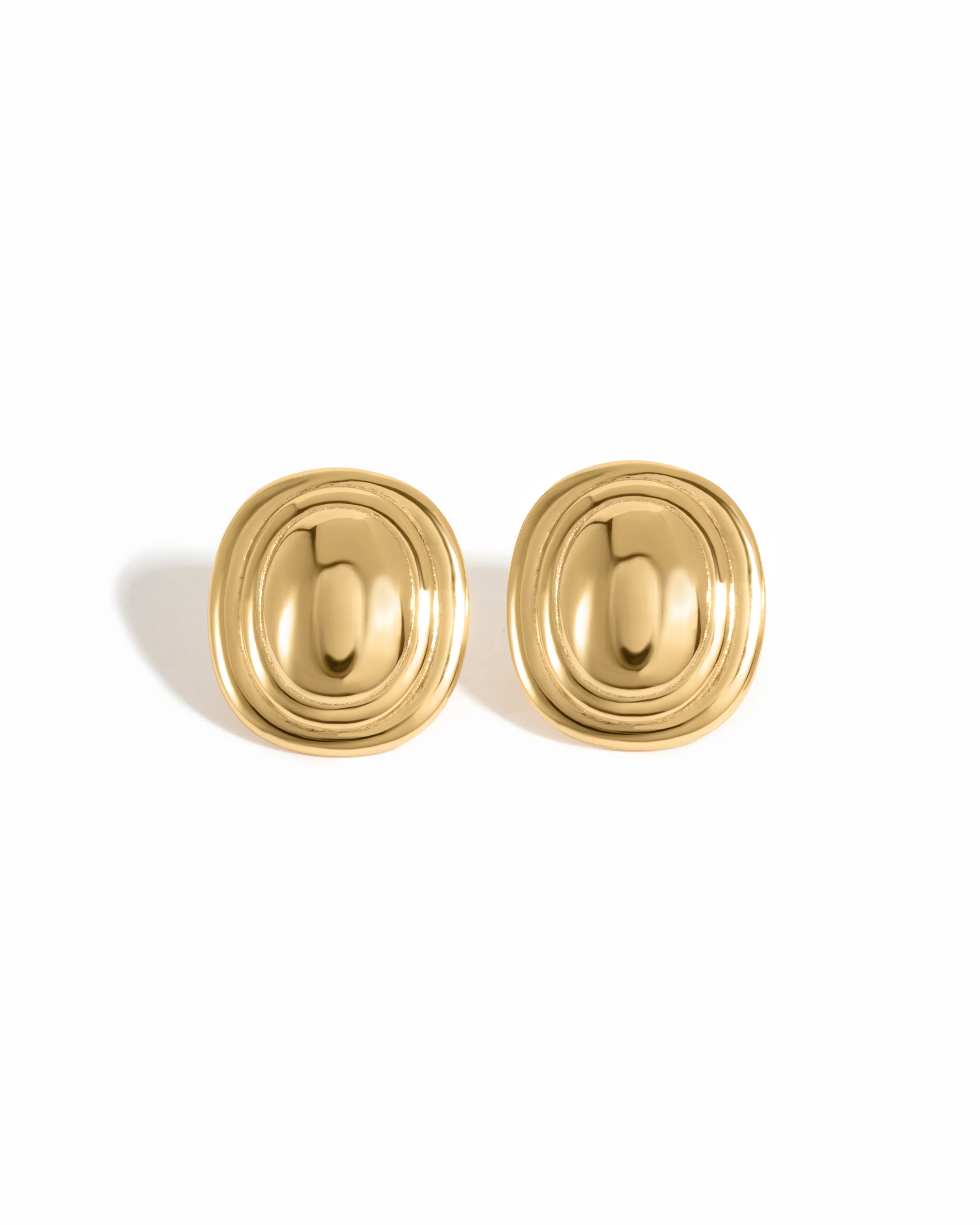 Oval Statement Stud Earrings