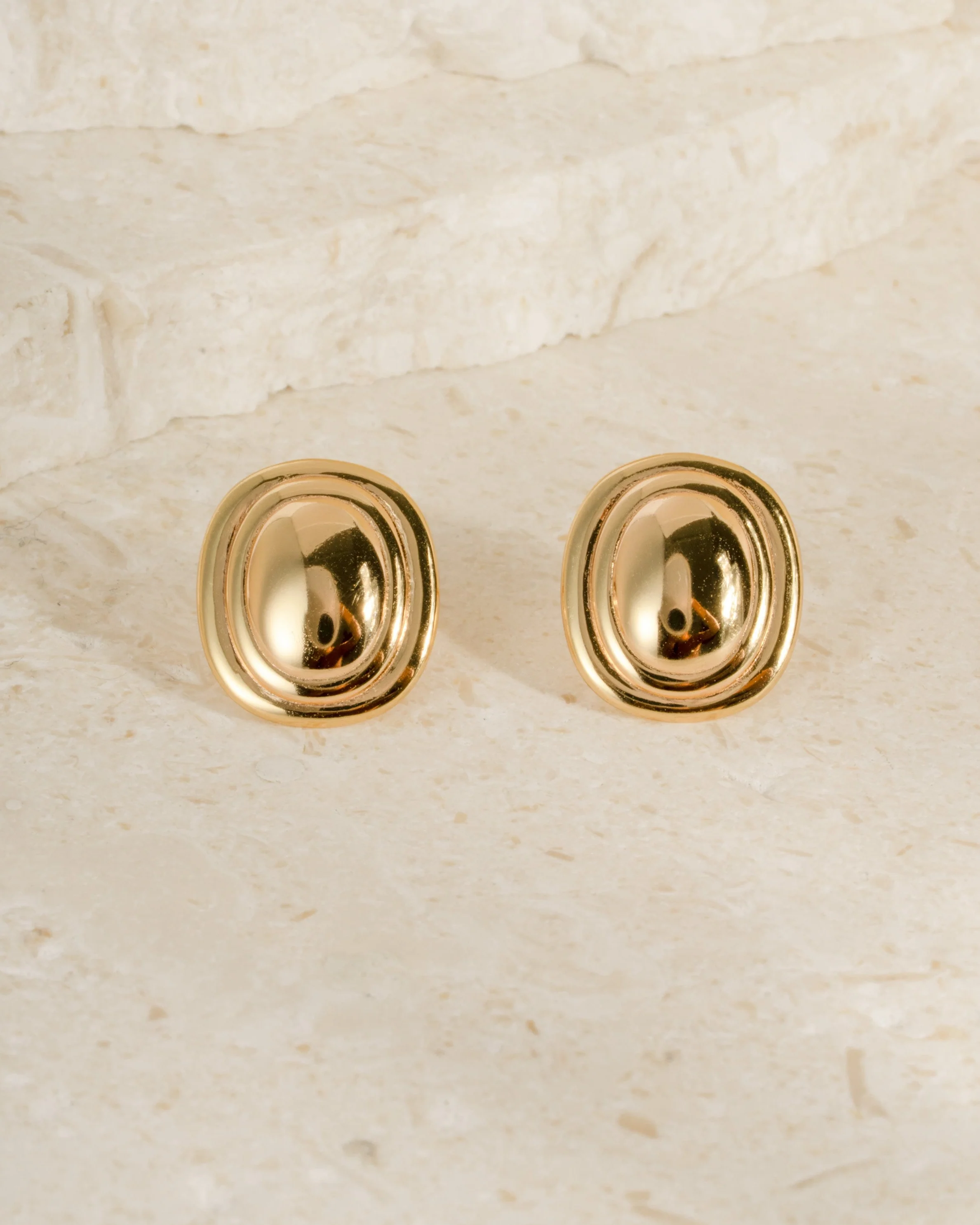 Oval Statement Stud Earrings - Image 10