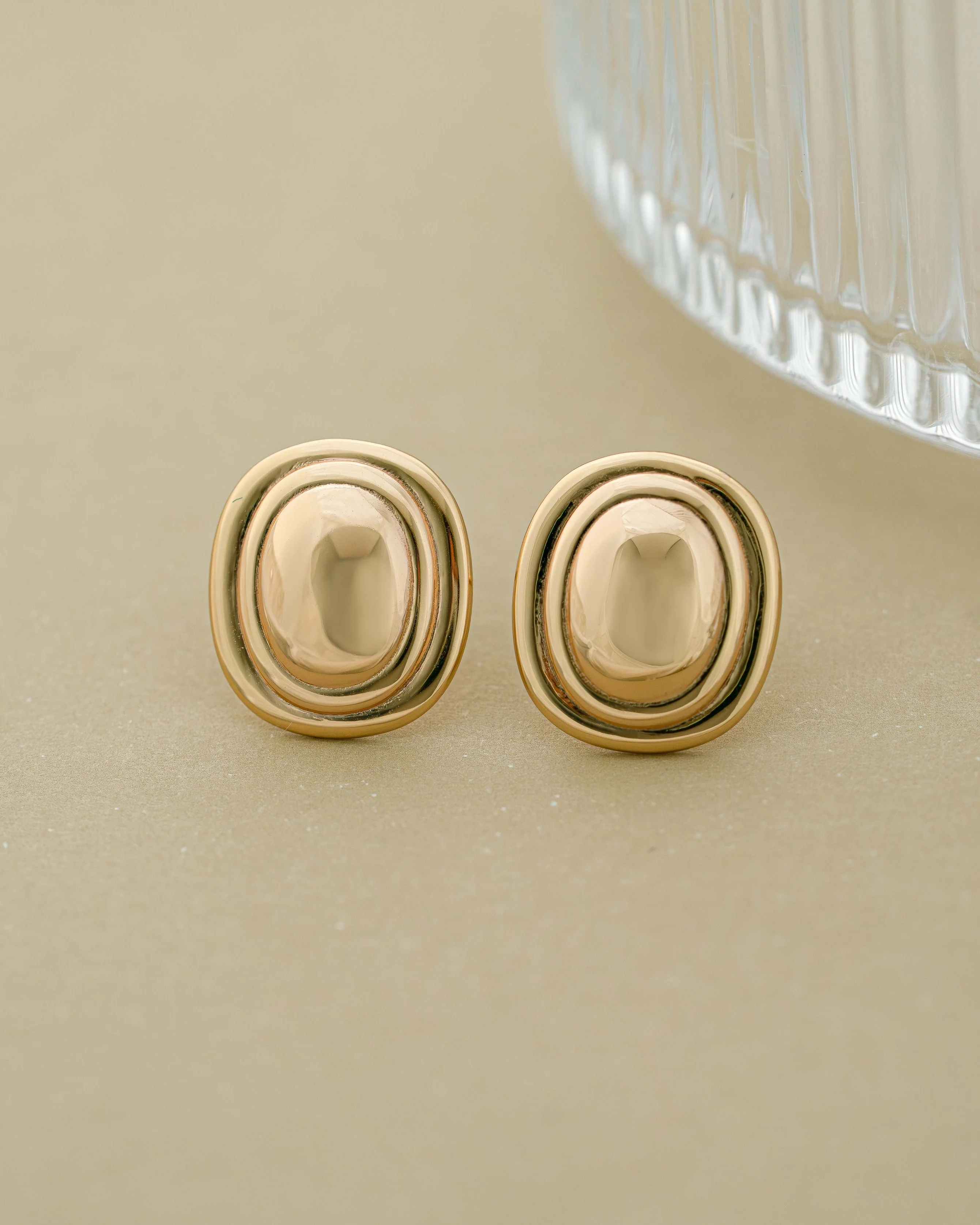 Oval Statement Stud Earrings - Image 12
