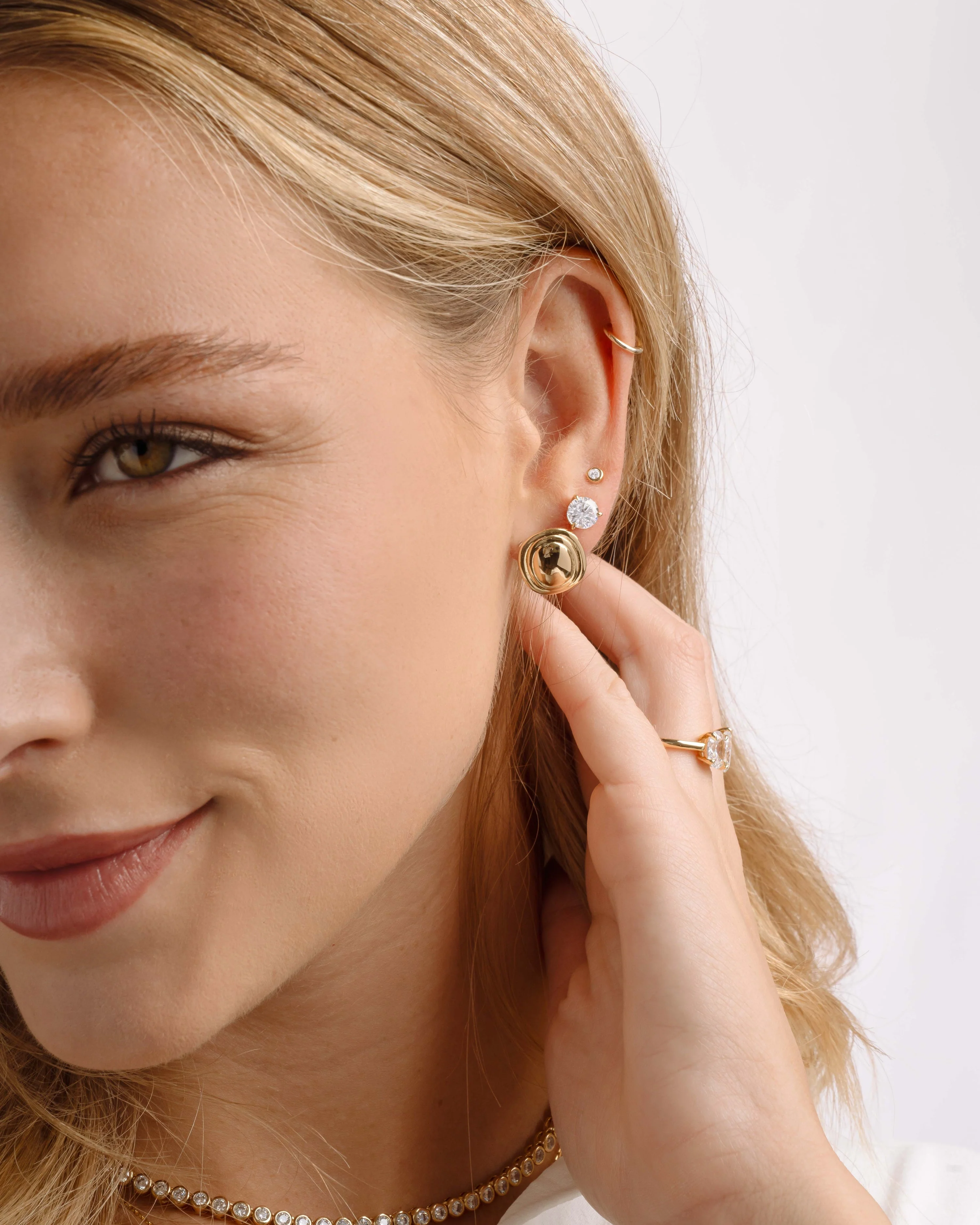 Oval Statement Stud Earrings - Image 6
