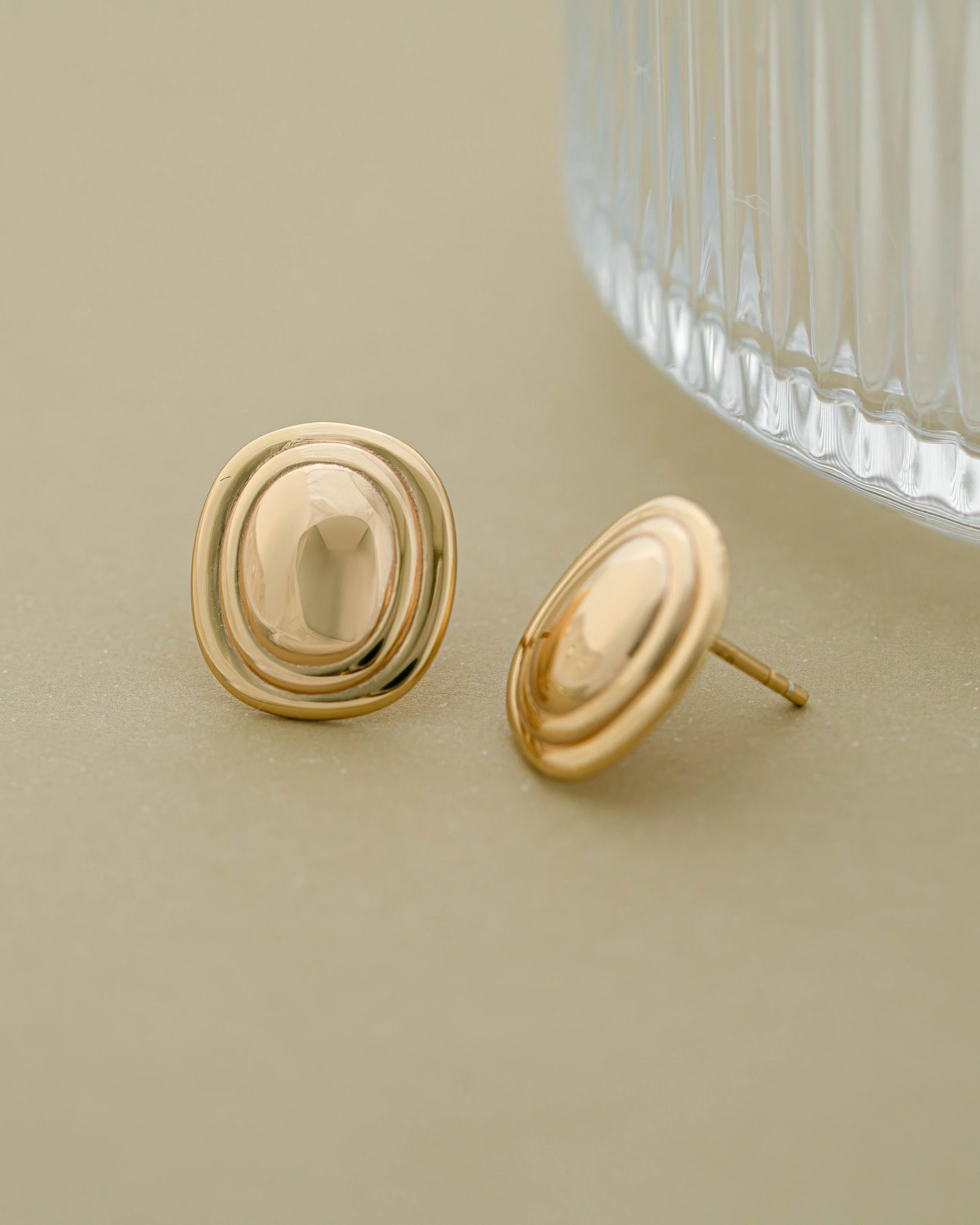 Oval Statement Stud Earrings - Image 9
