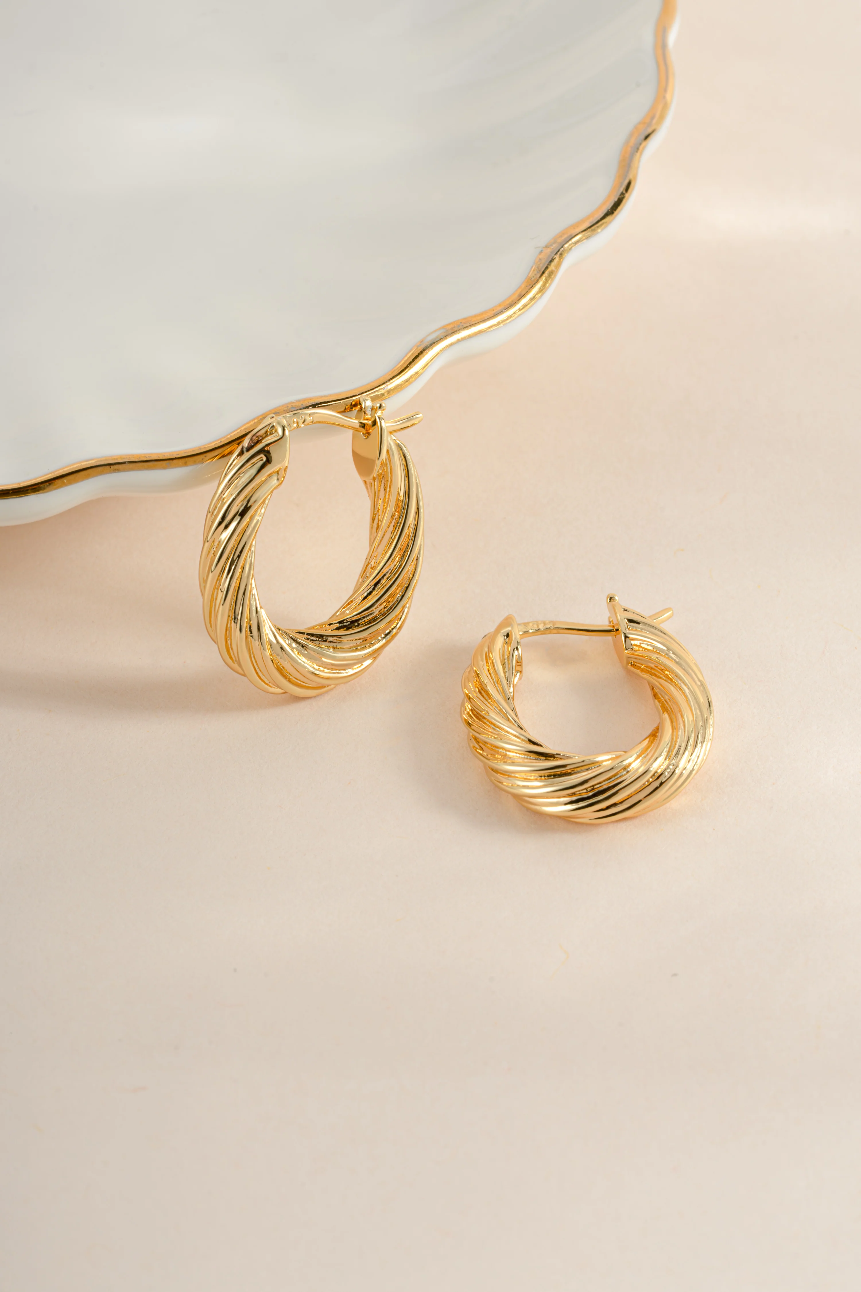 Oval Textured Hoops - Image 3