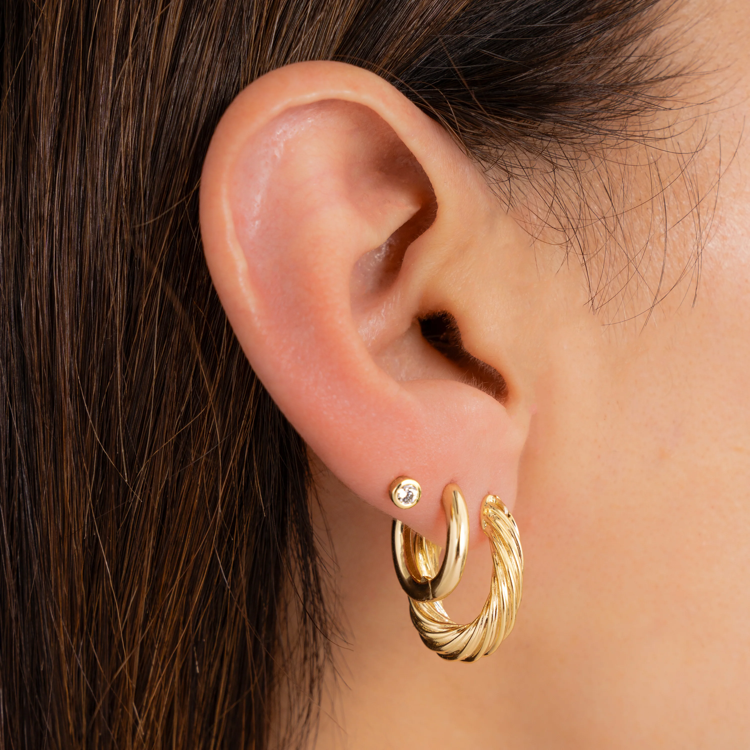 Oval Textured Hoops - Image 4