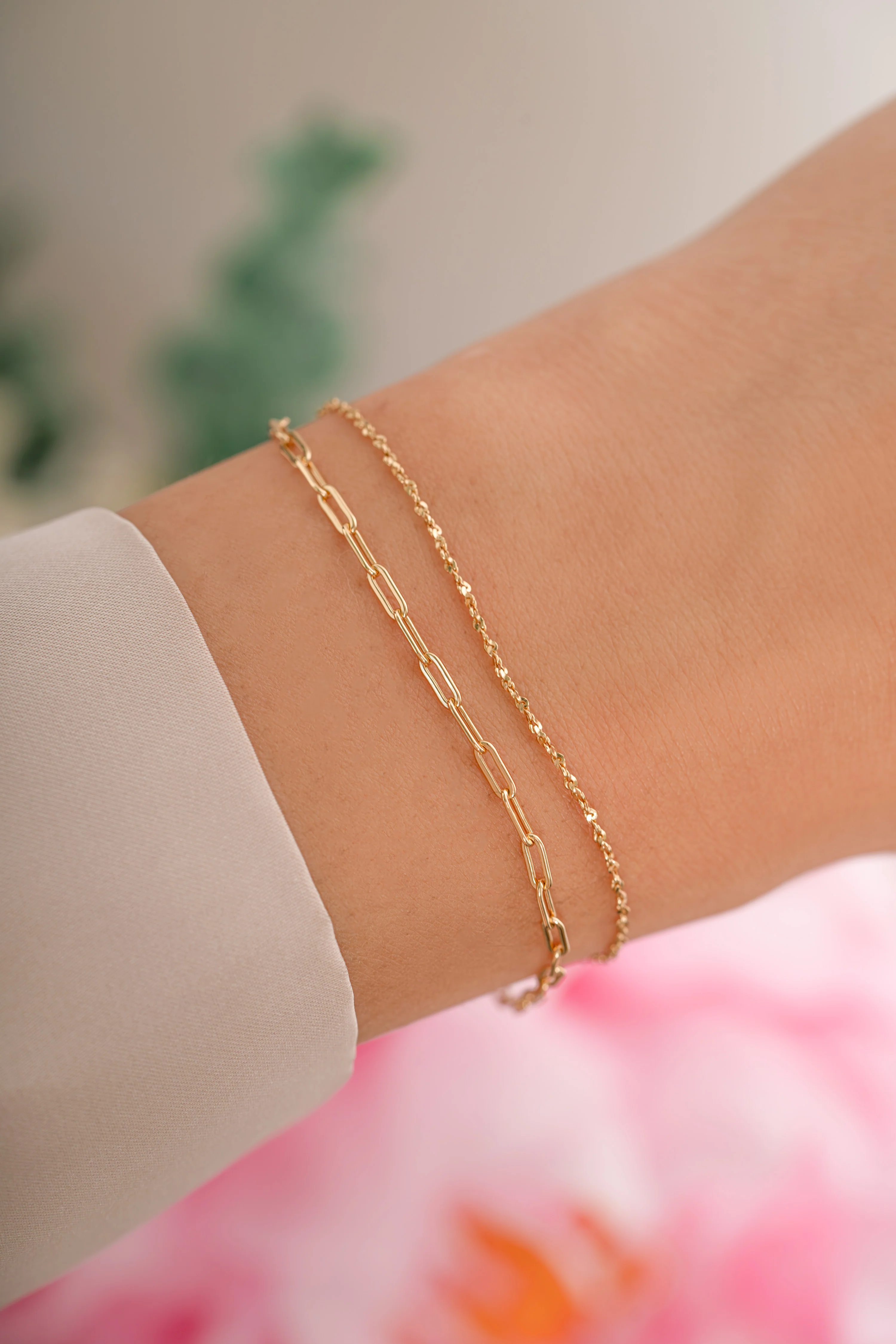 Paperclip & Chain Bracelet Set - Image 2