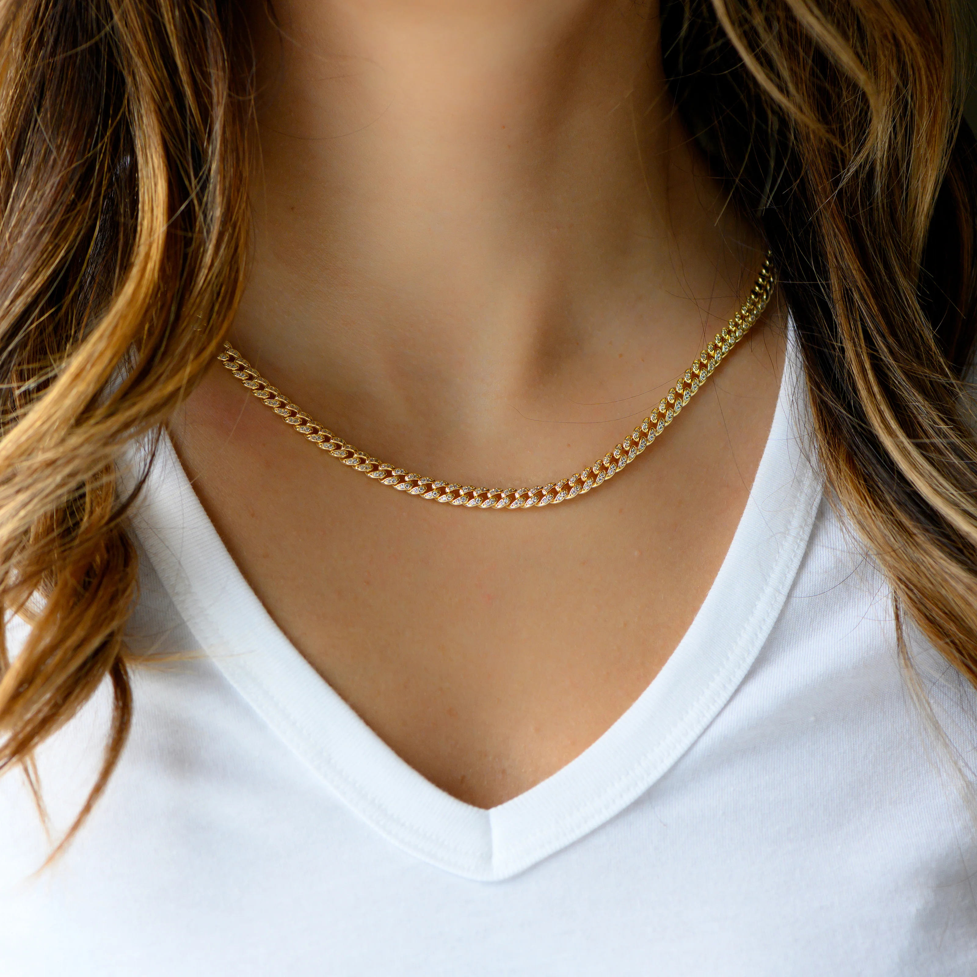 Pavé Chain Link Necklace - Image 7