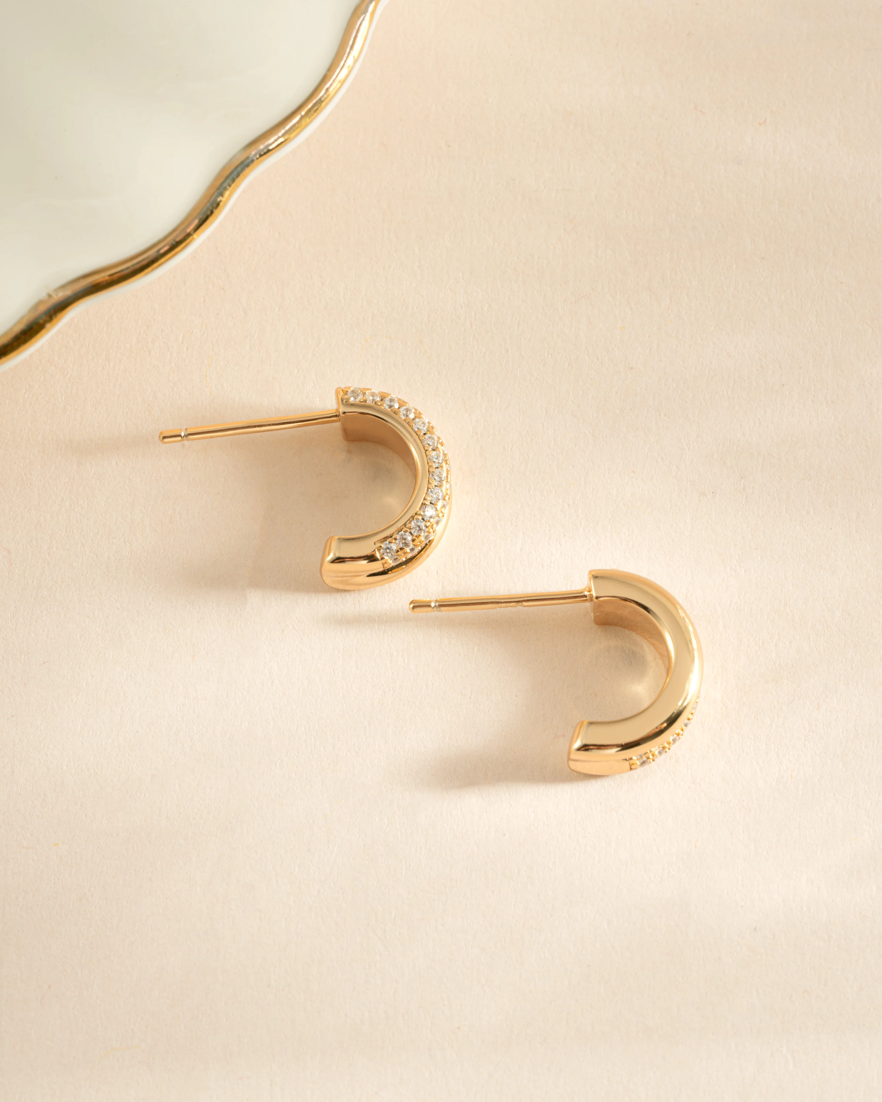 Pavé Double Hoop Earrings - Image 8