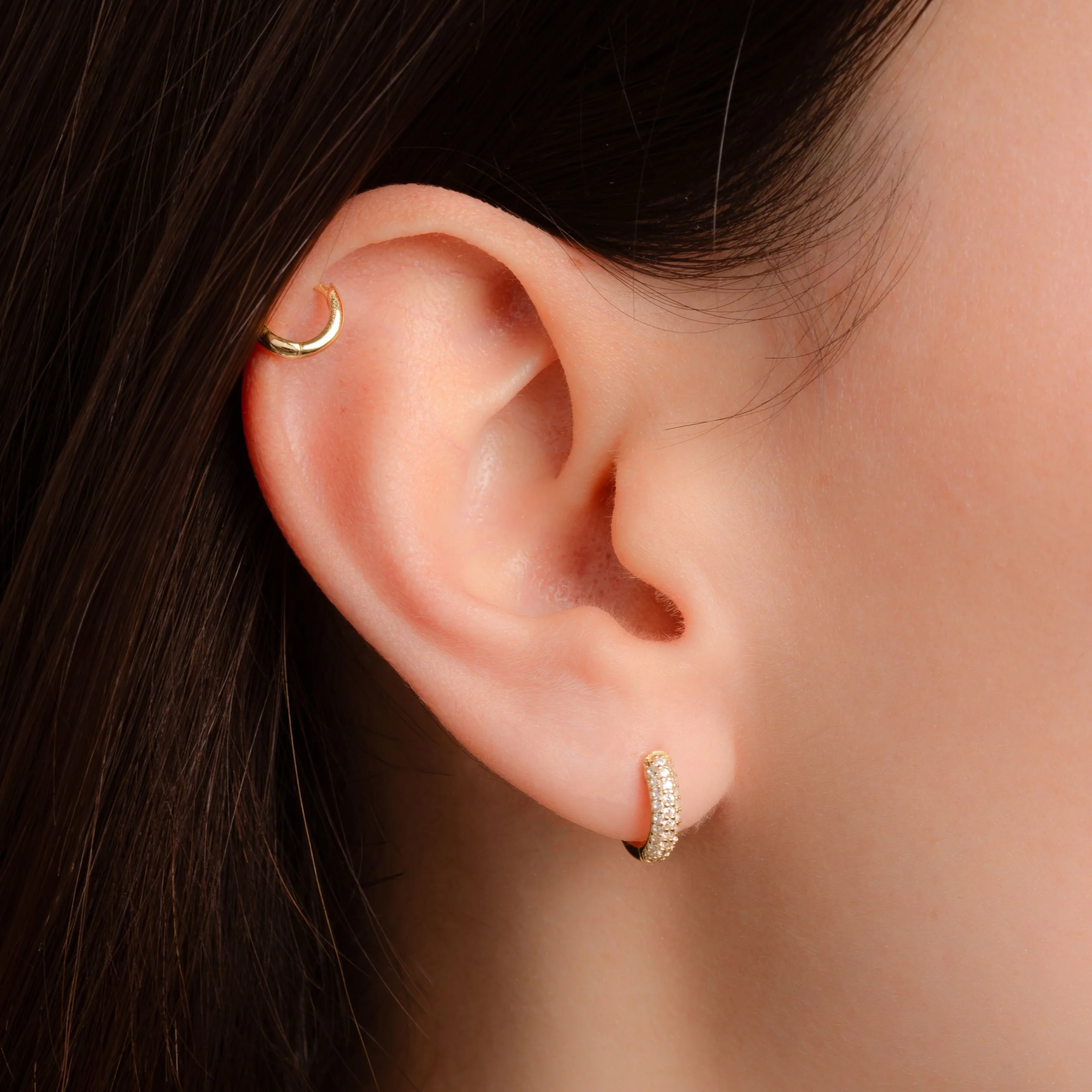 Pavé Huggie Earrings - Image 2