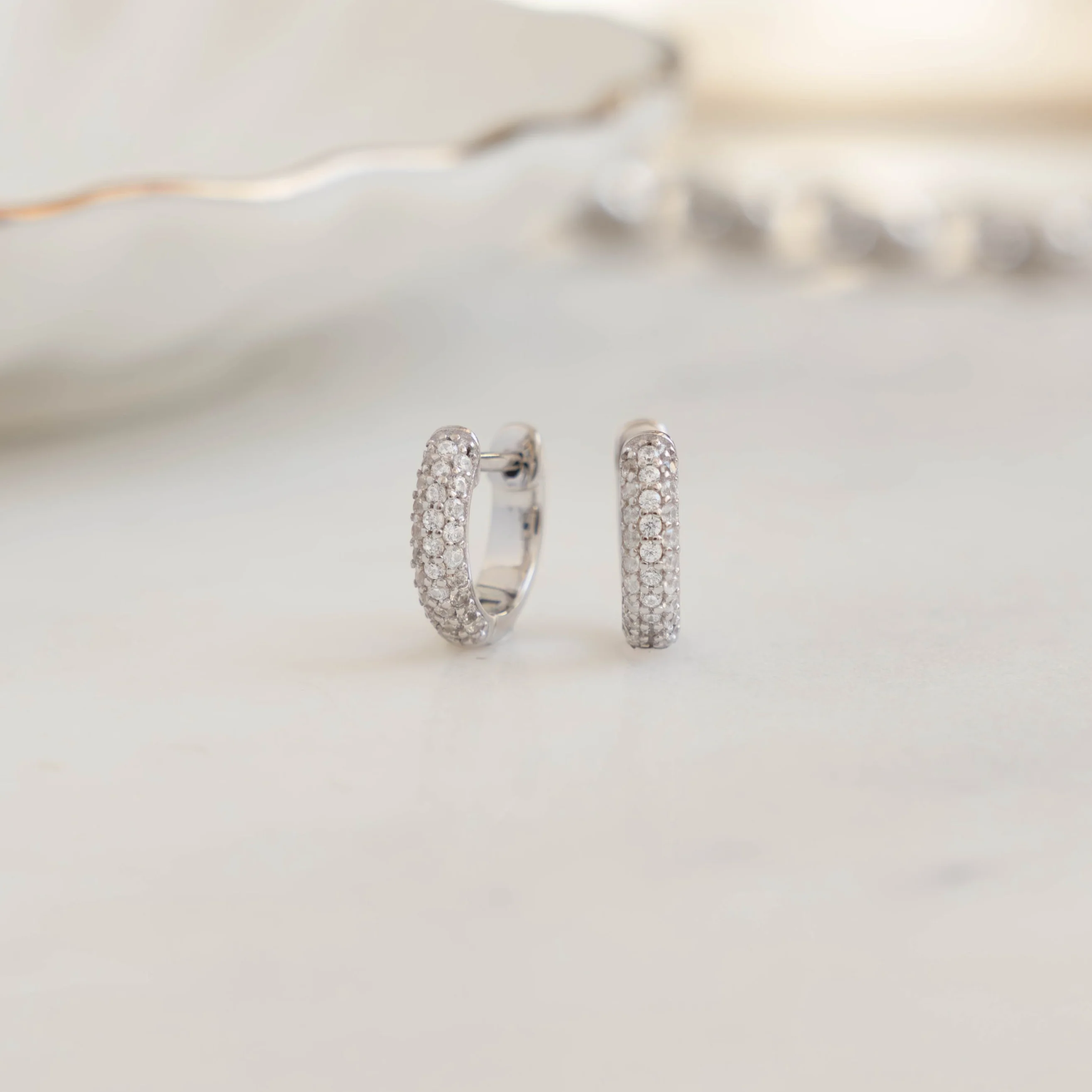 Pavé Huggie Earrings - Image 3