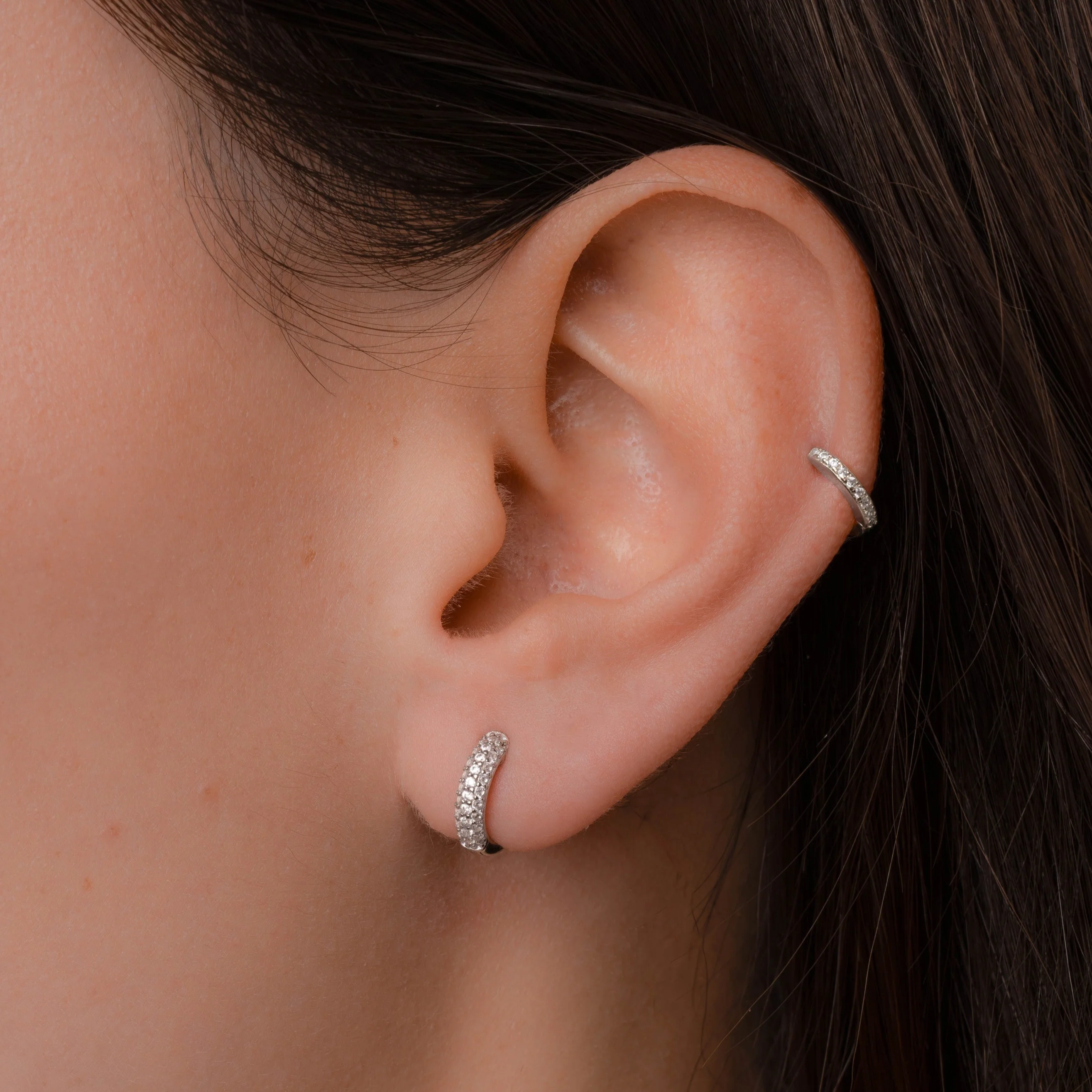 Pavé Huggie Earrings - Image 4