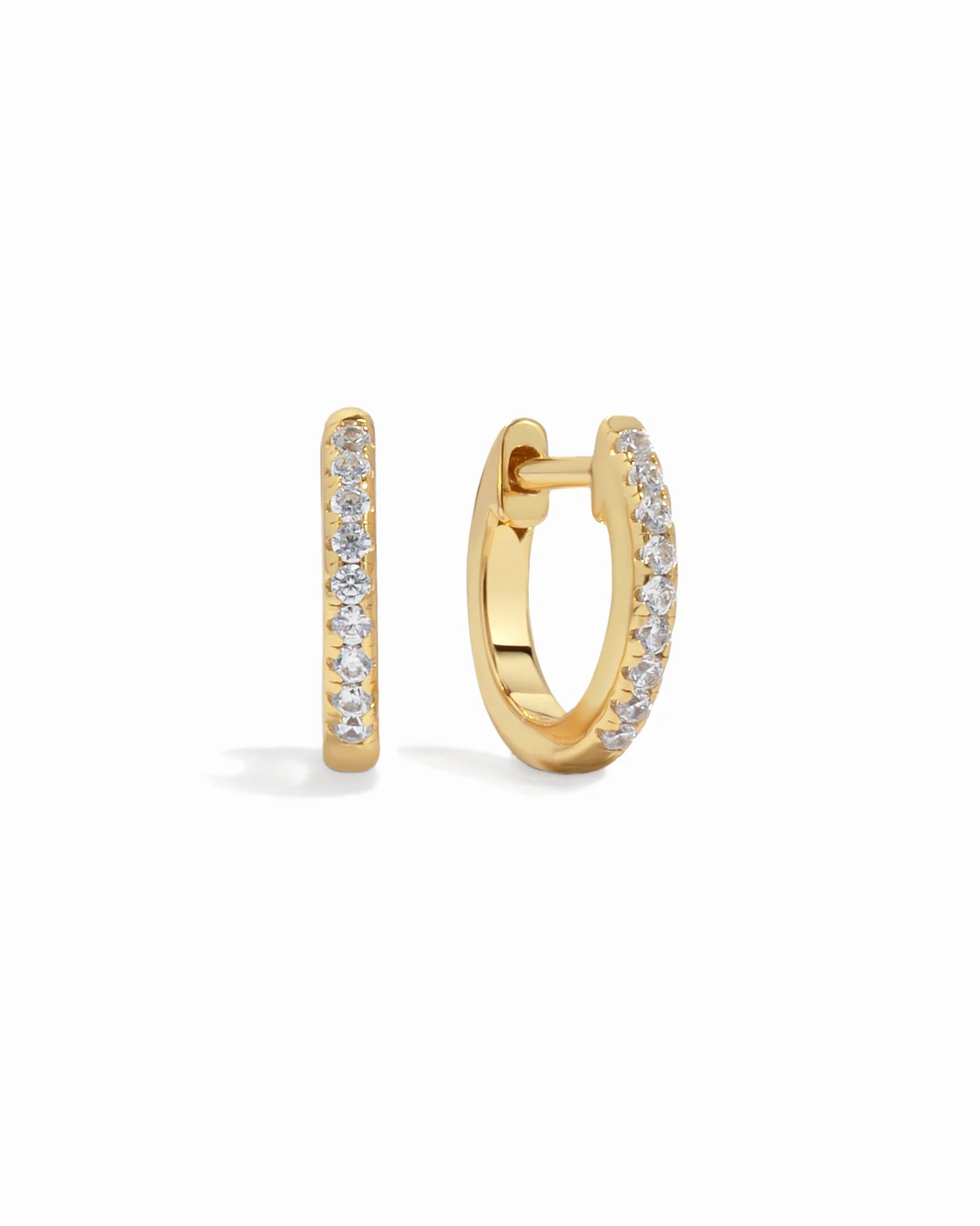 8mm Pavé Huggie Earrings (Two Sizes Available)