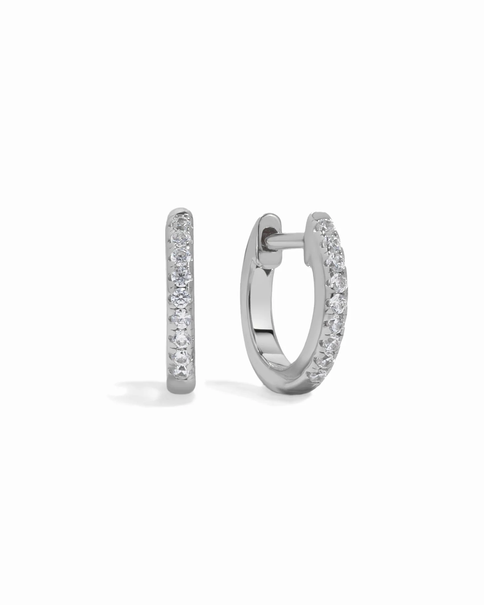 8mm Pavé Huggie Earrings (Two Sizes Available) - Image 10