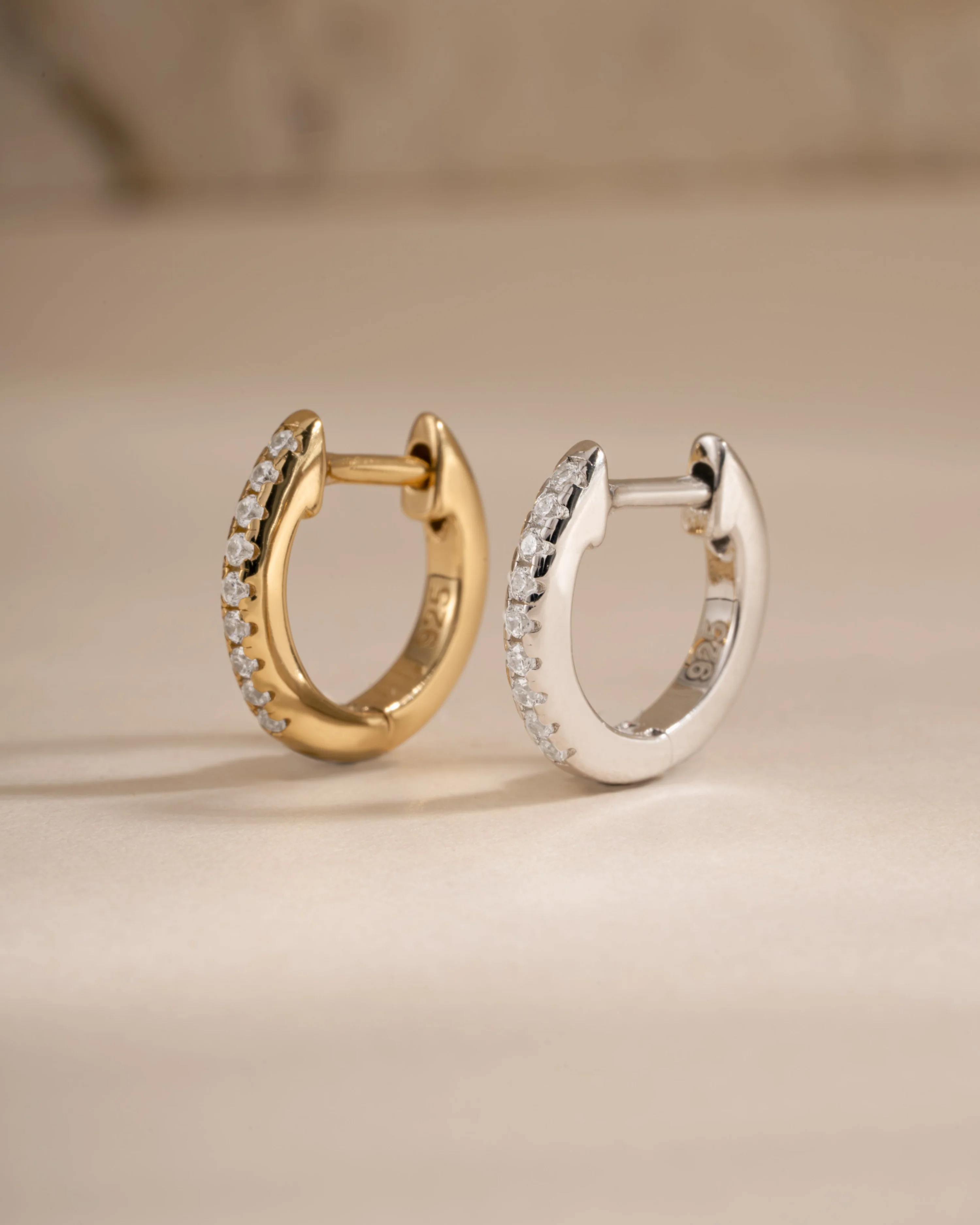 8mm Pavé Huggie Earrings (Two Sizes Available) - Image 5