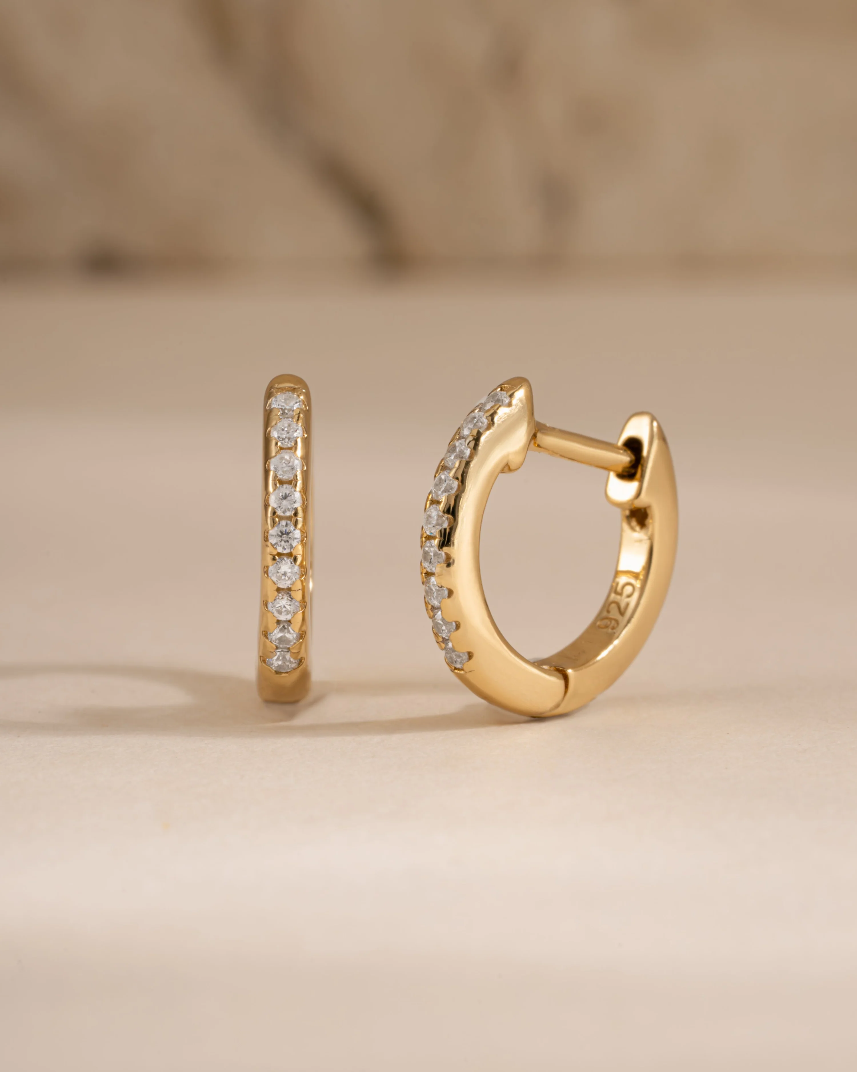 8mm Pavé Huggie Earrings (Two Sizes Available) - Image 7