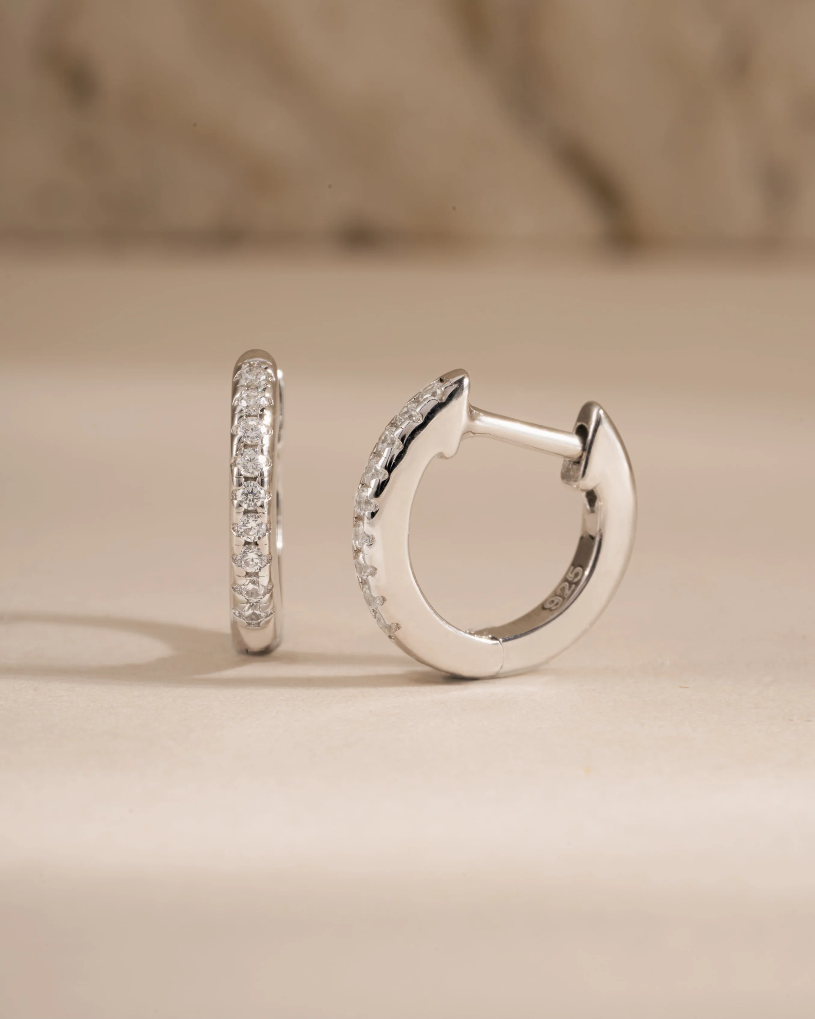8mm Pavé Huggie Earrings (Two Sizes Available) - Image 8
