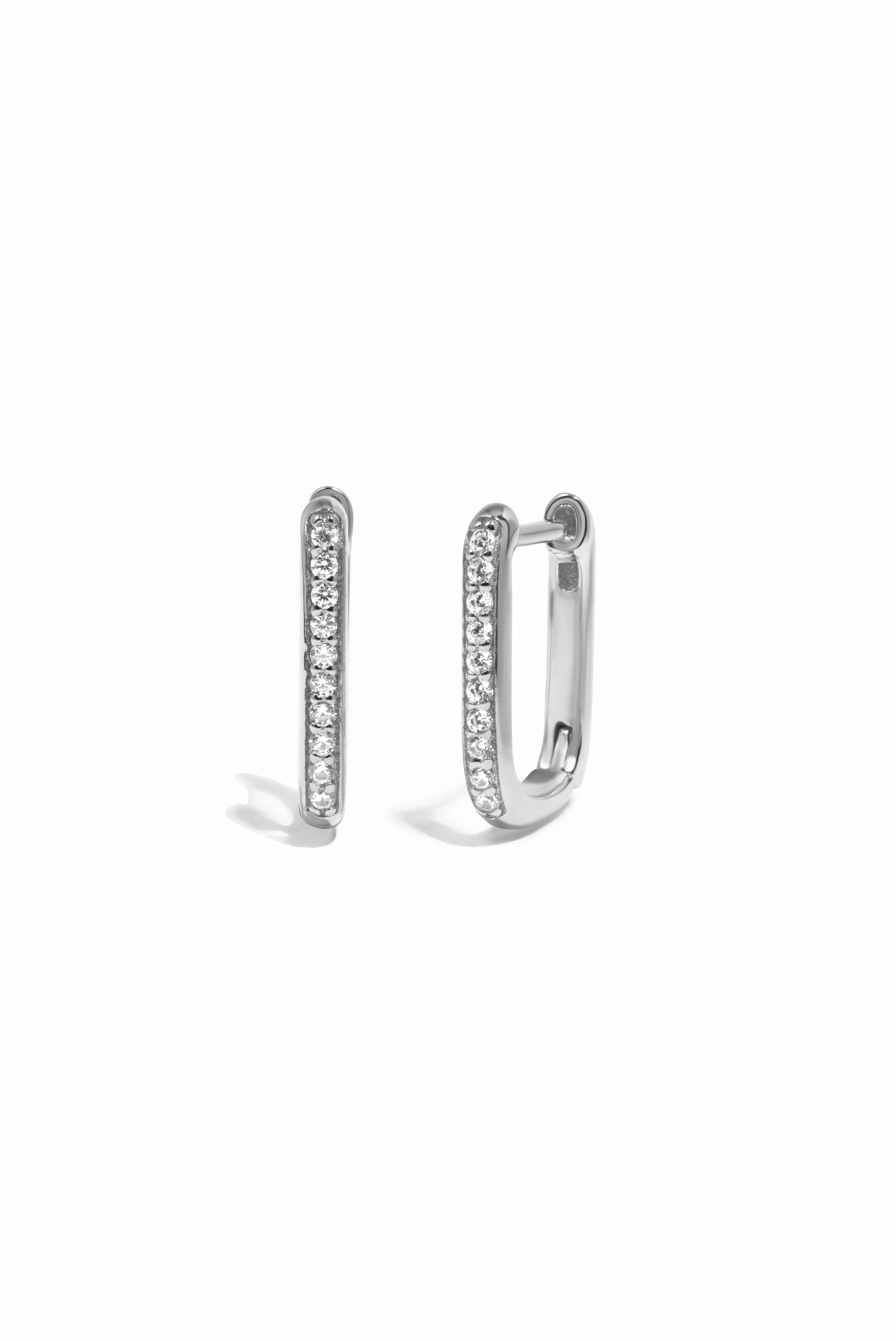 Pavé Square Huggie Hoops - Image 3