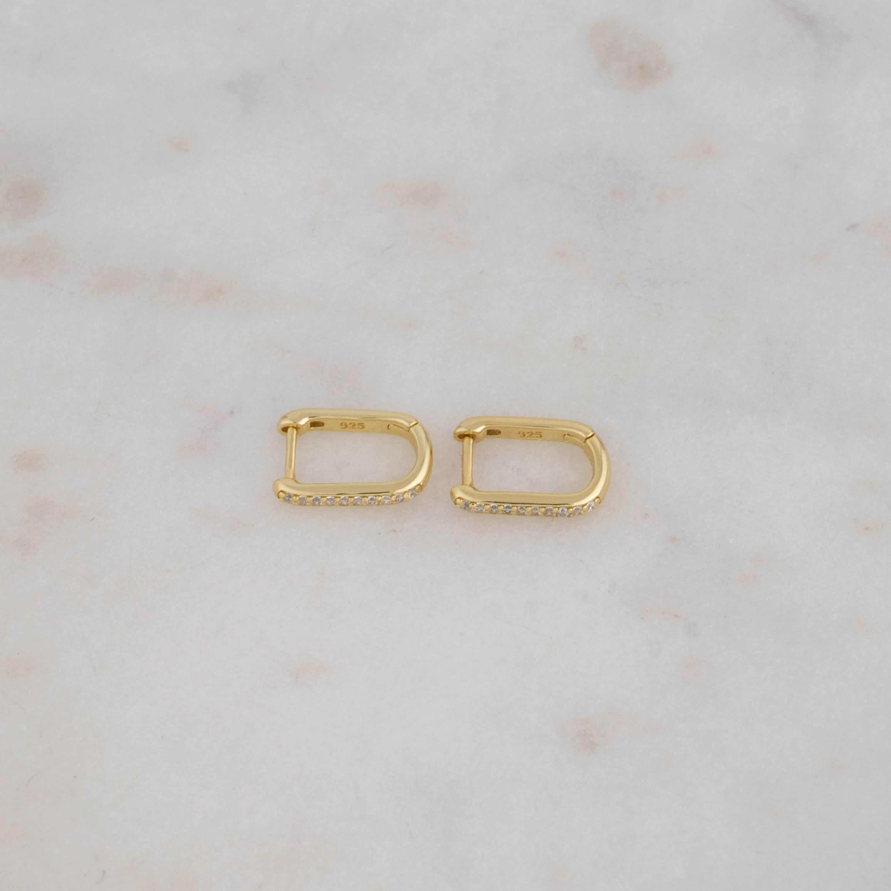 Pavé Square Huggie Hoops - Image 4