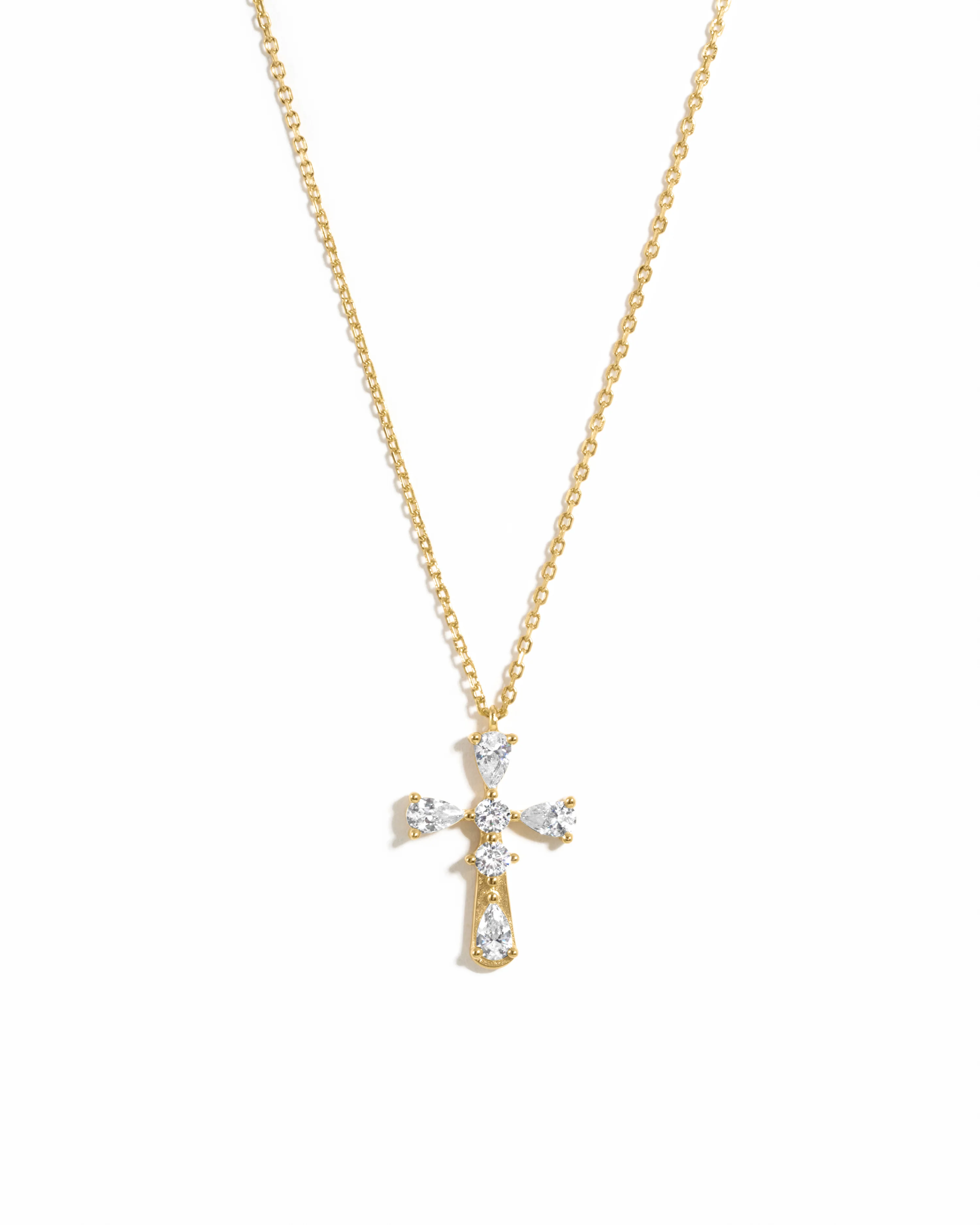 Pear Cut Cross Necklace