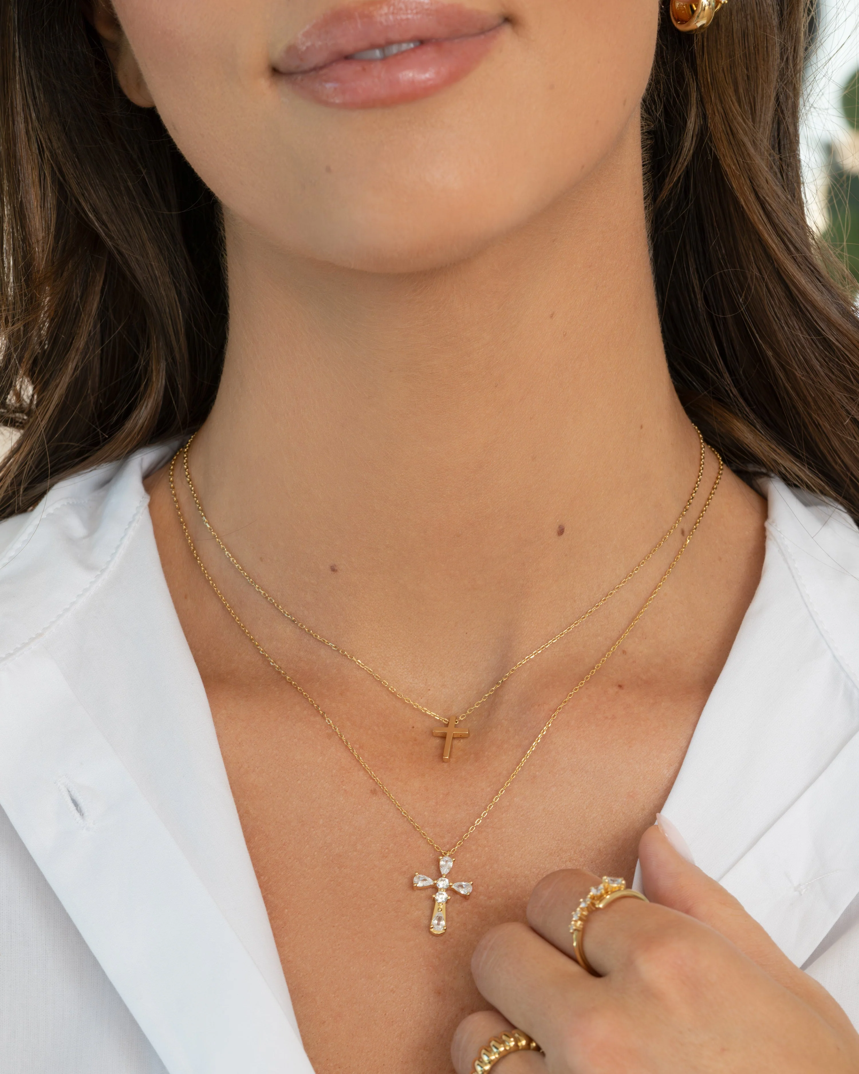 Pear Cut Cross Necklace - Image 9
