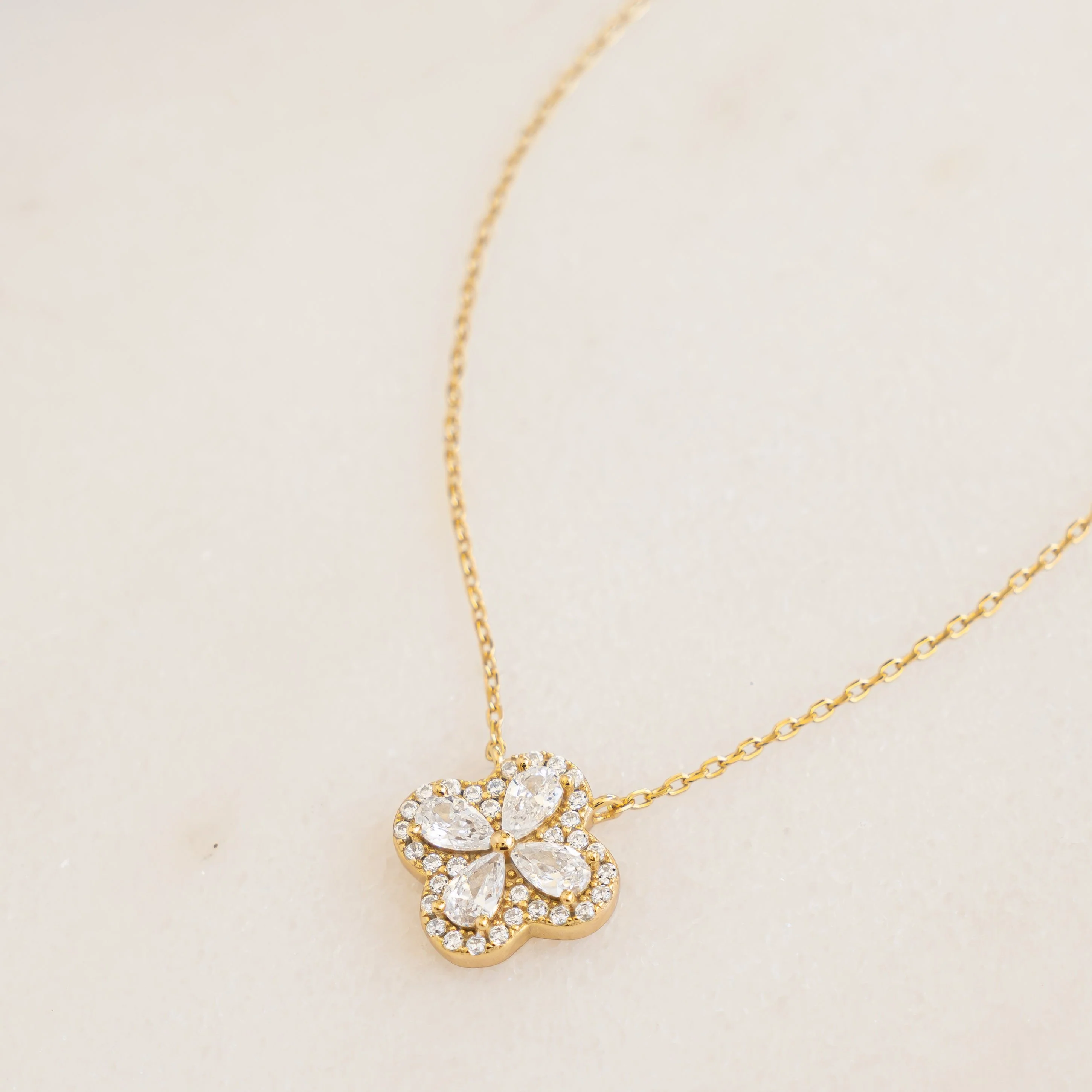 Pear Four Leaf Clover Necklace - Image 5