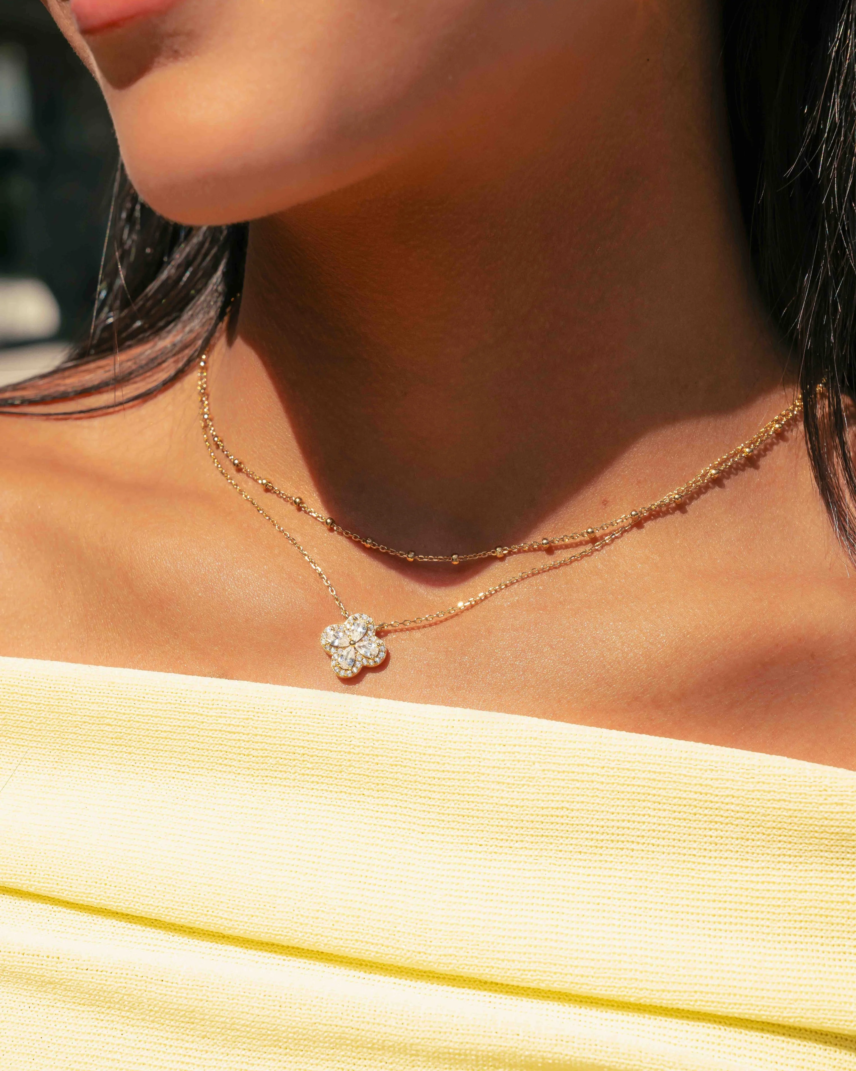 Pear Four Leaf Clover Necklace - Image 6