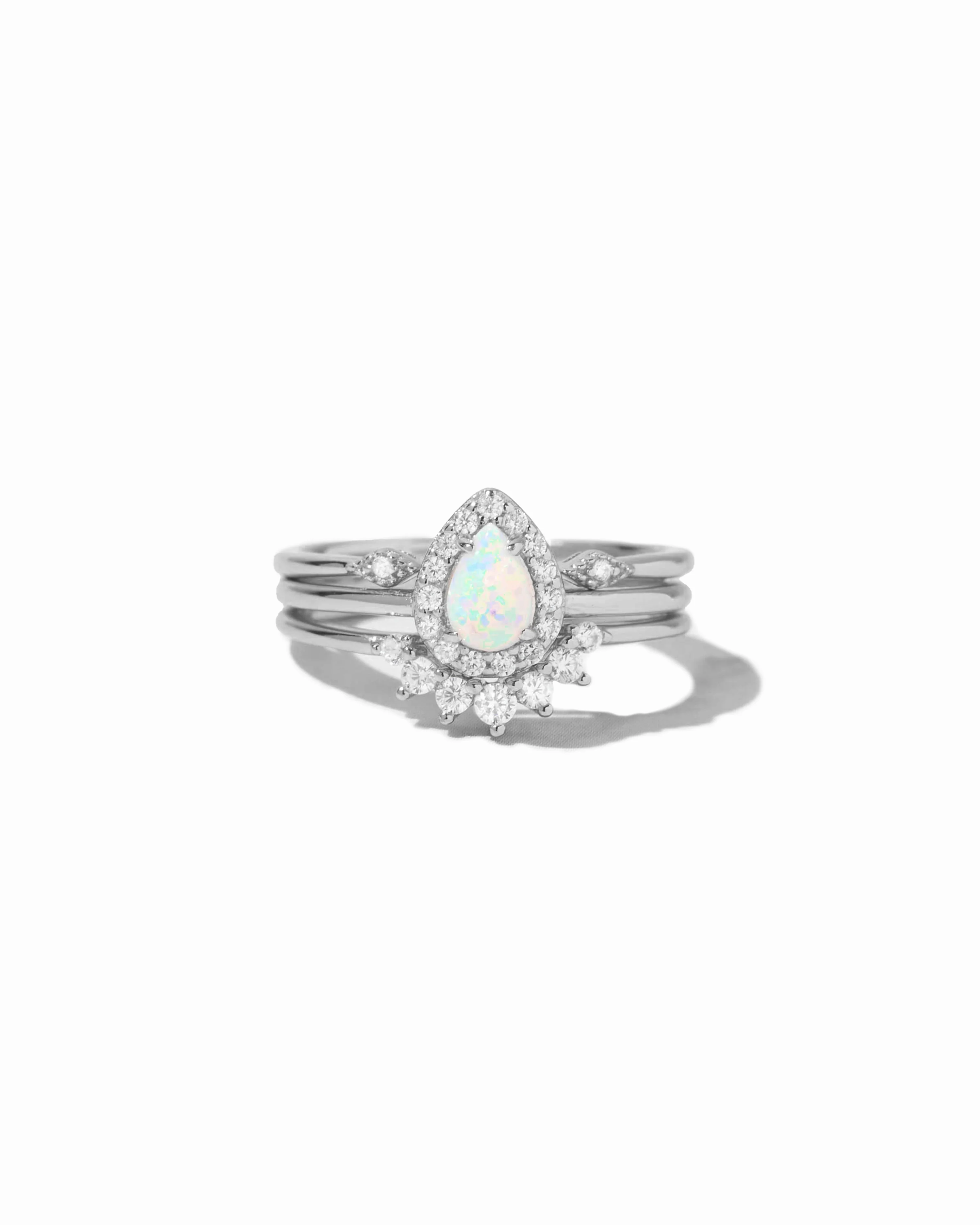 Pear Opal Ring Set