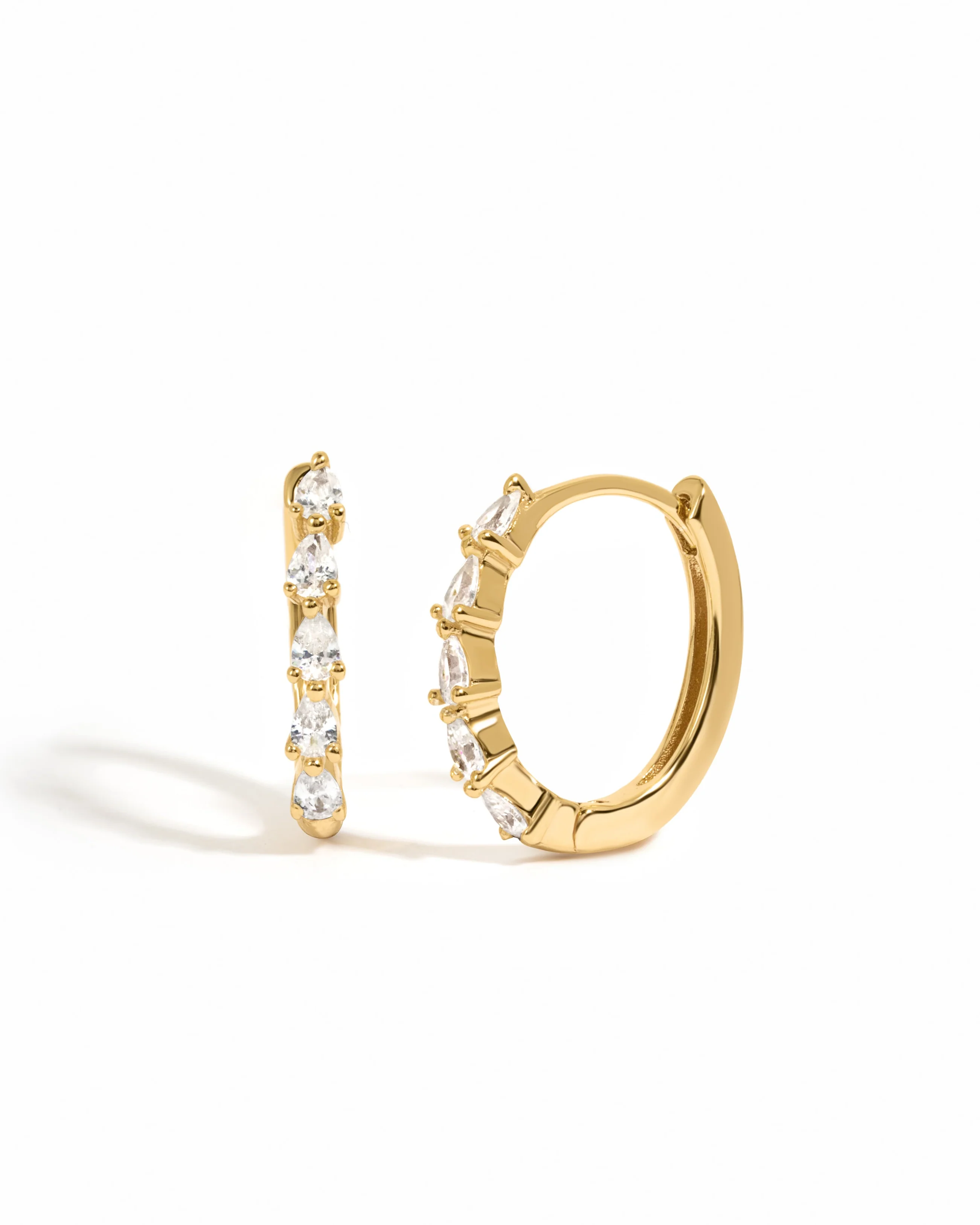 Pear Stone Hoops