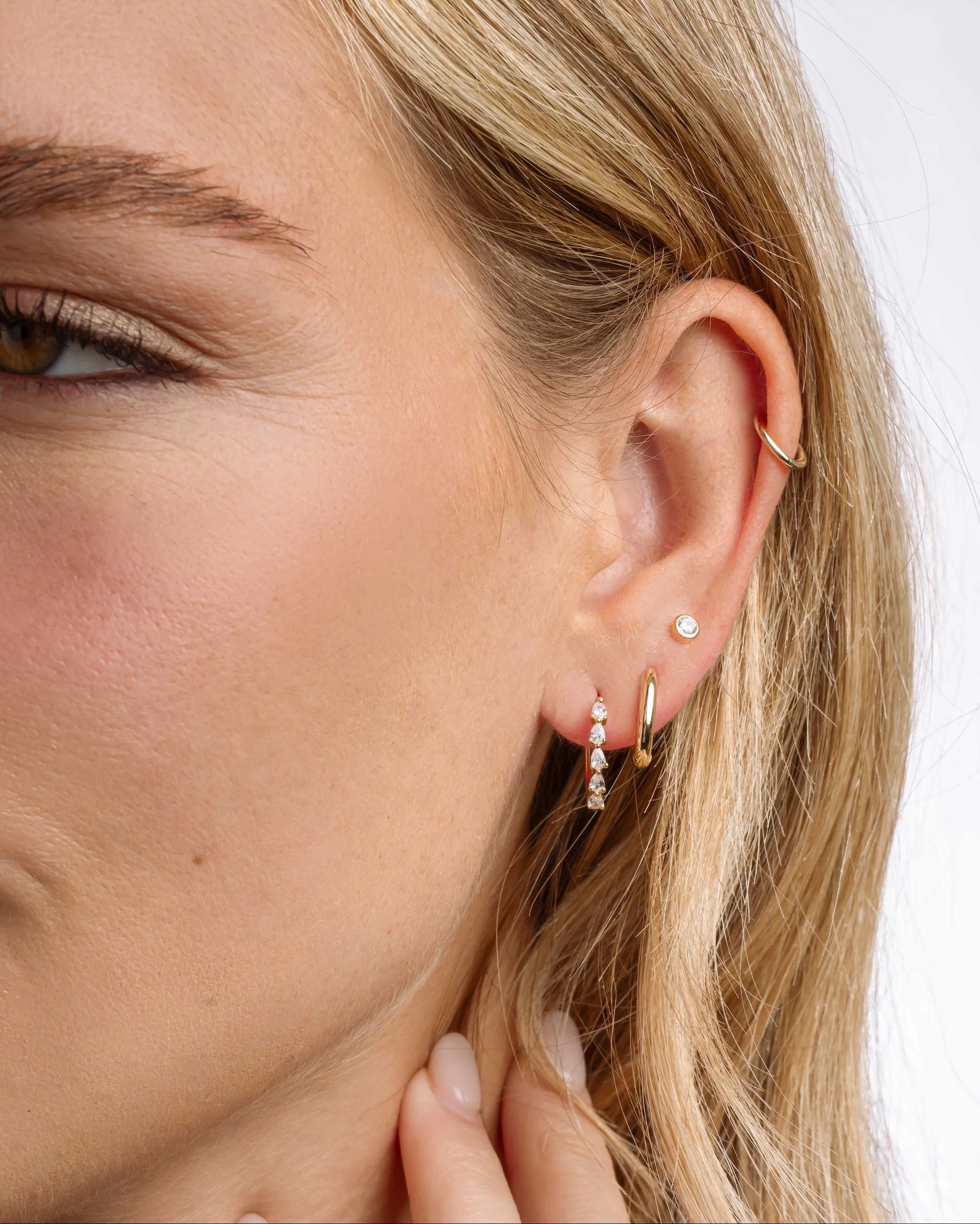 Pear Stone Hoops - Image 2