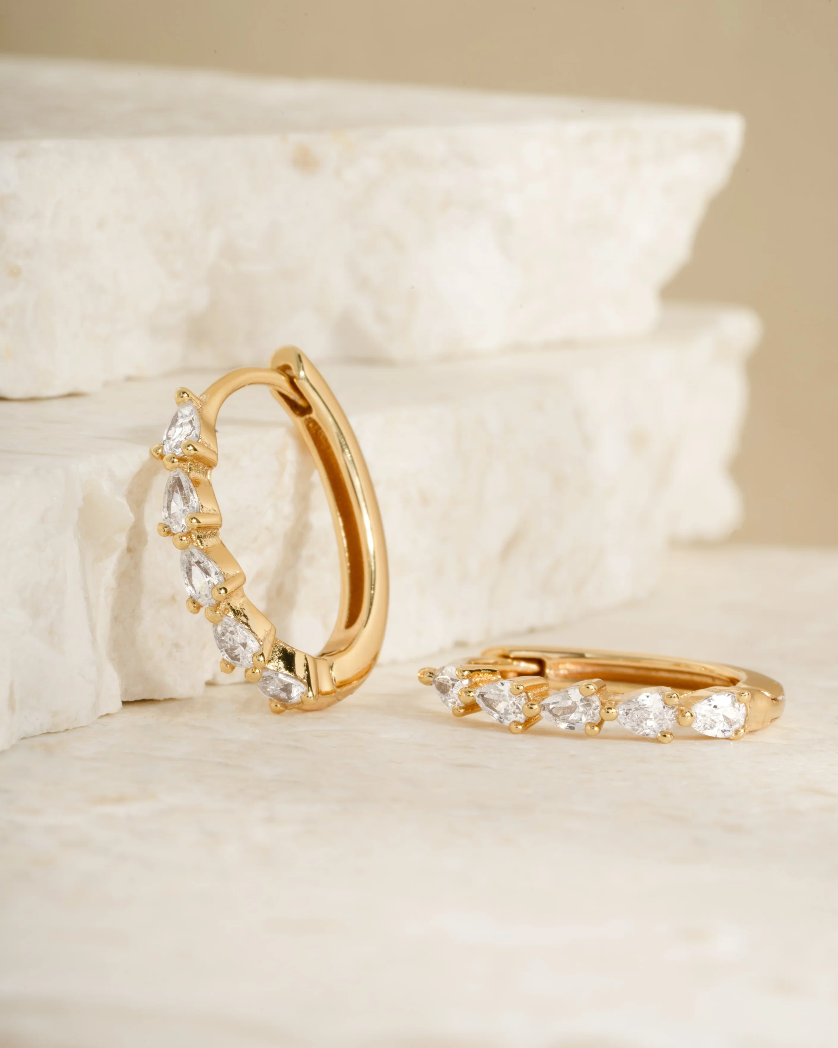 Pear Stone Hoops - Image 5