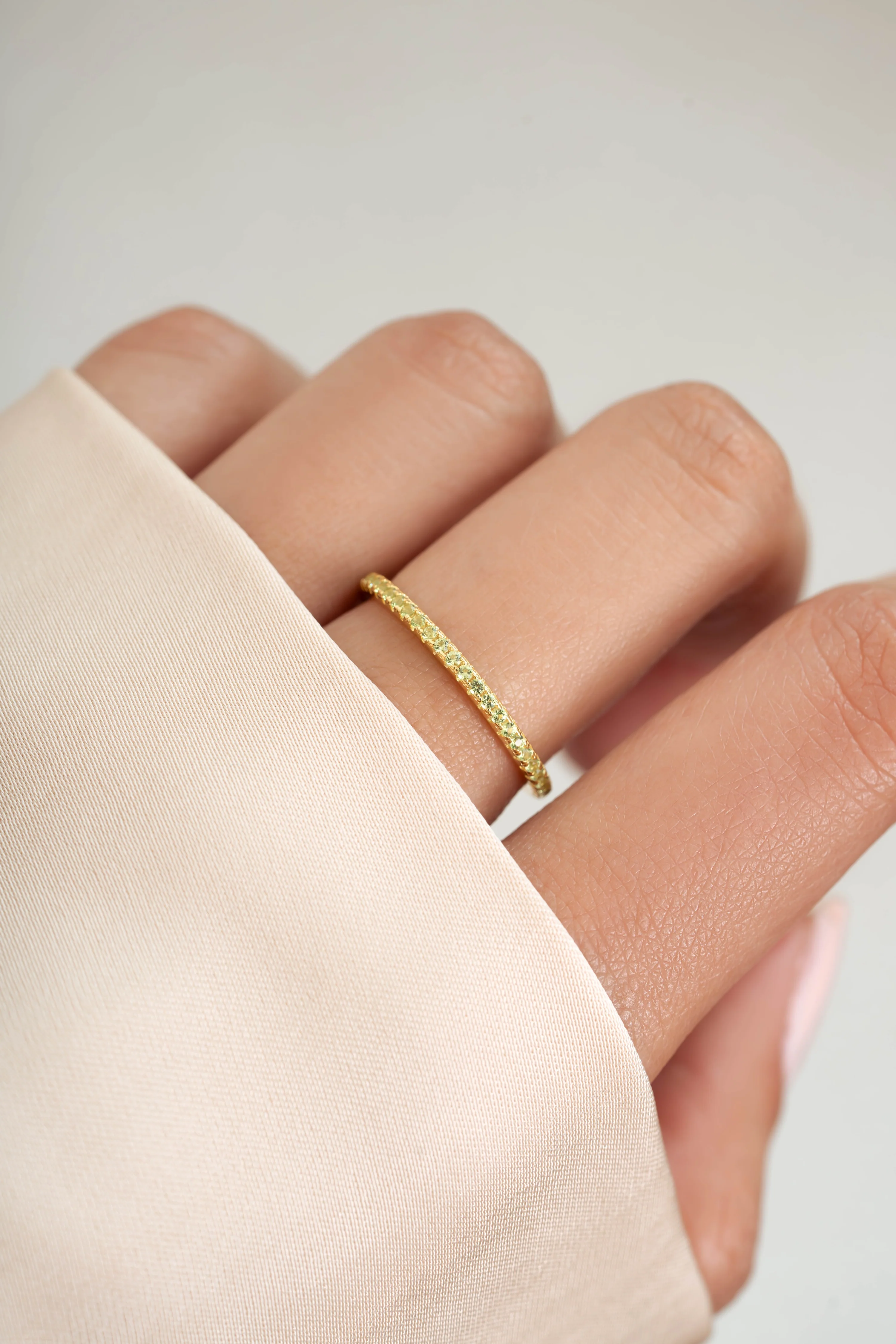 Peridot Birthstone Eternity Rings - Image 2