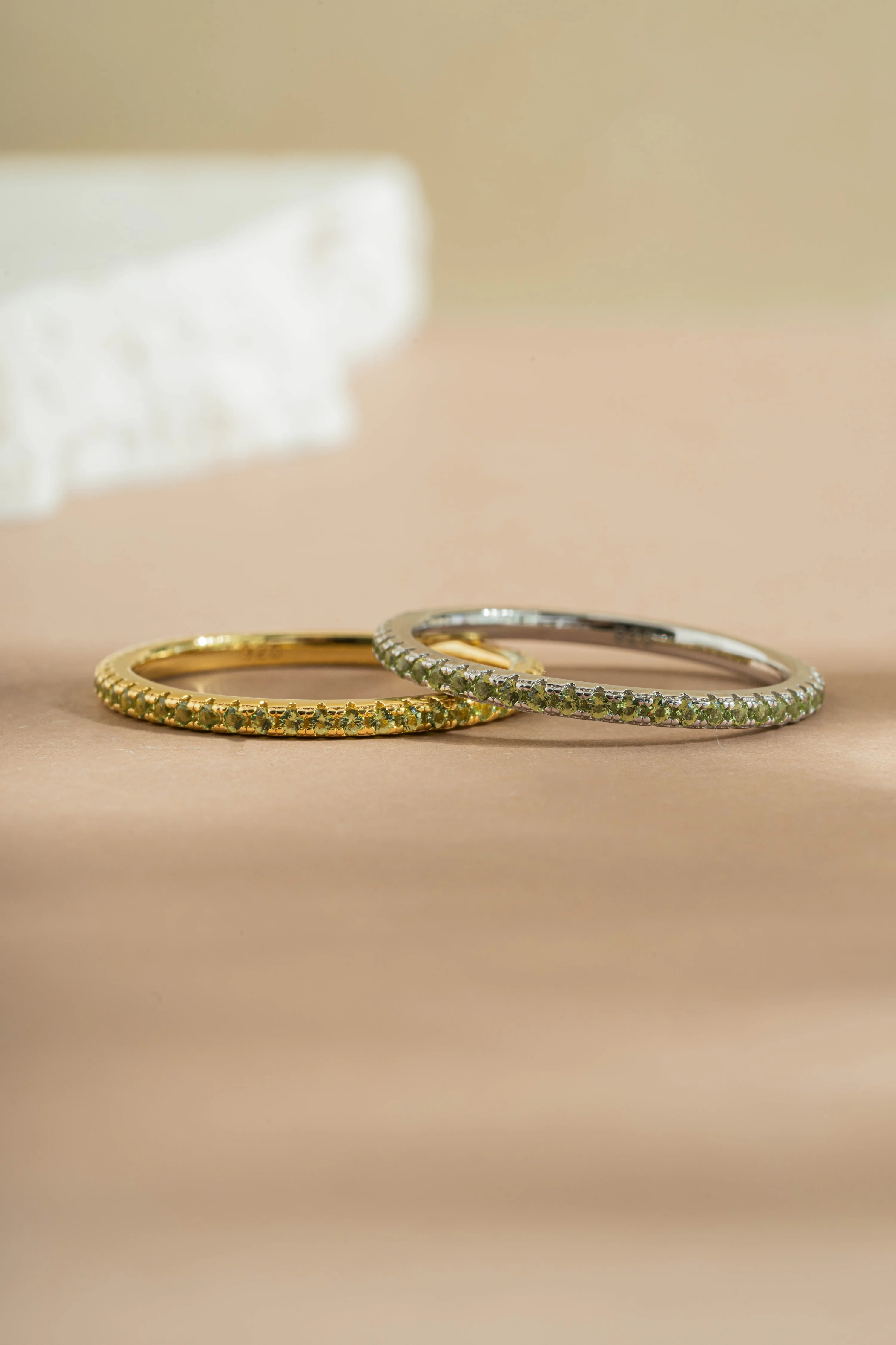 Peridot Birthstone Eternity Rings - Image 3