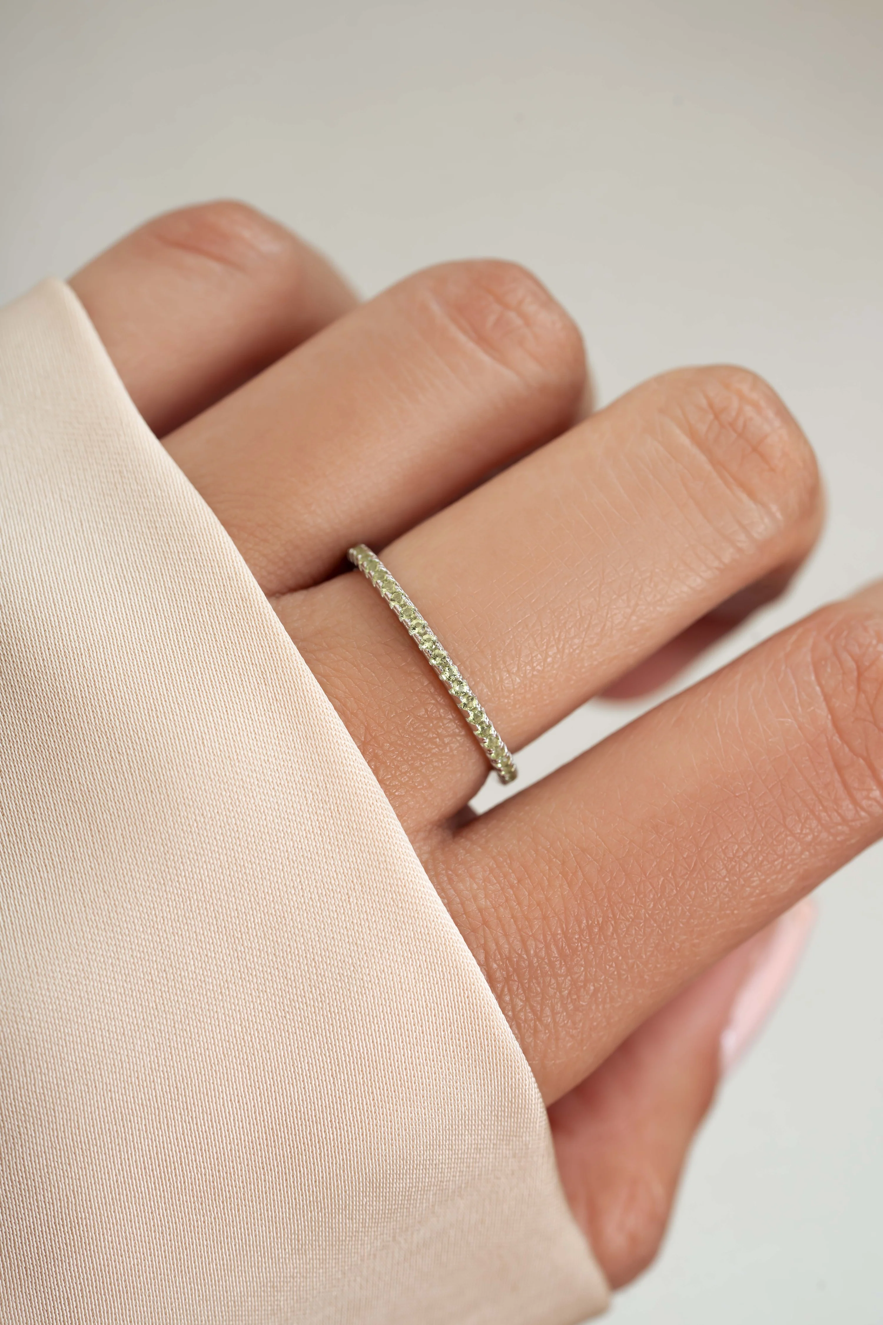 Peridot Birthstone Eternity Rings - Image 4