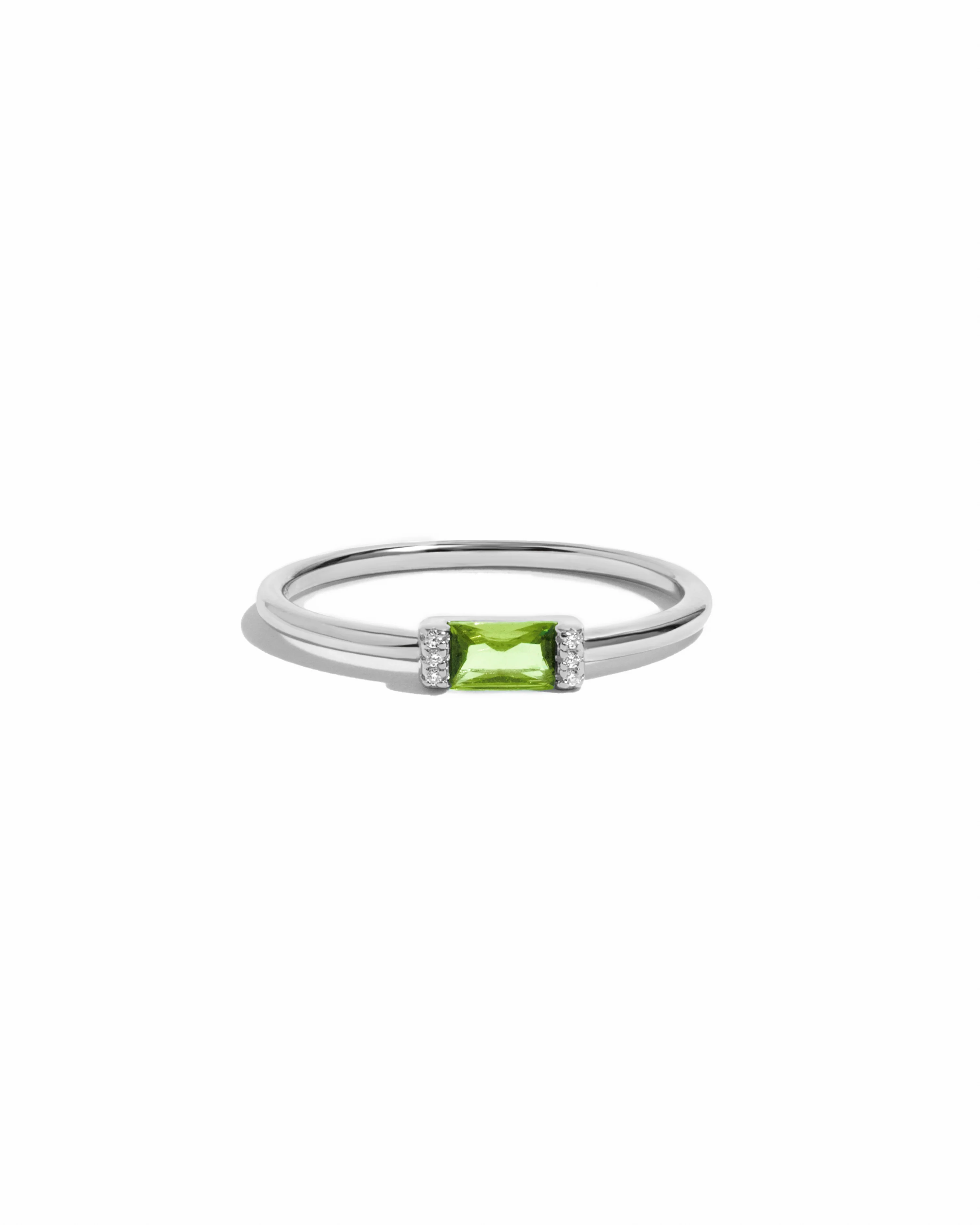 Peridot Simple Baguette Ring - Image 10