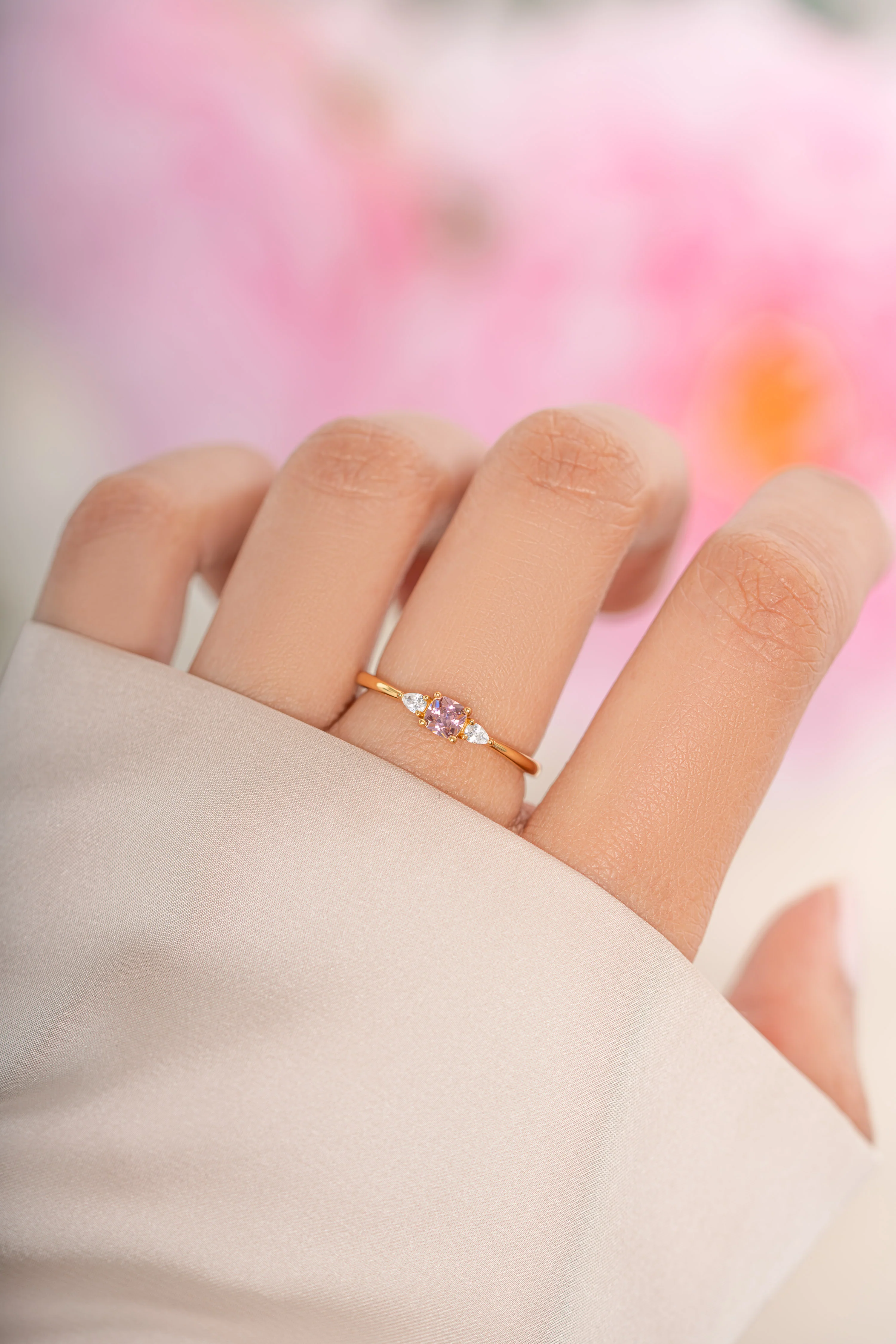 Pink Cushion Ring - Image 2
