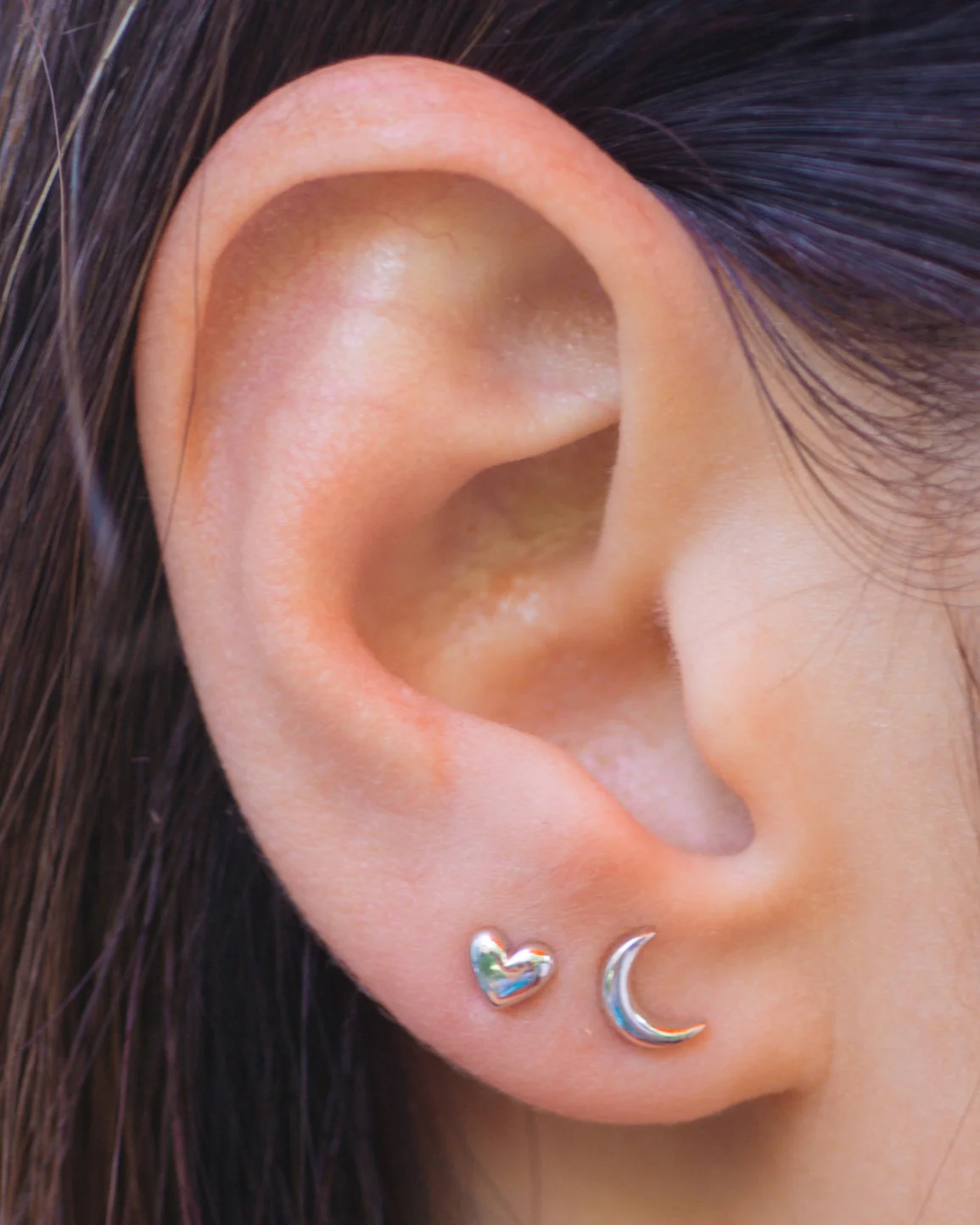 Plain Moon Studs - Image 4