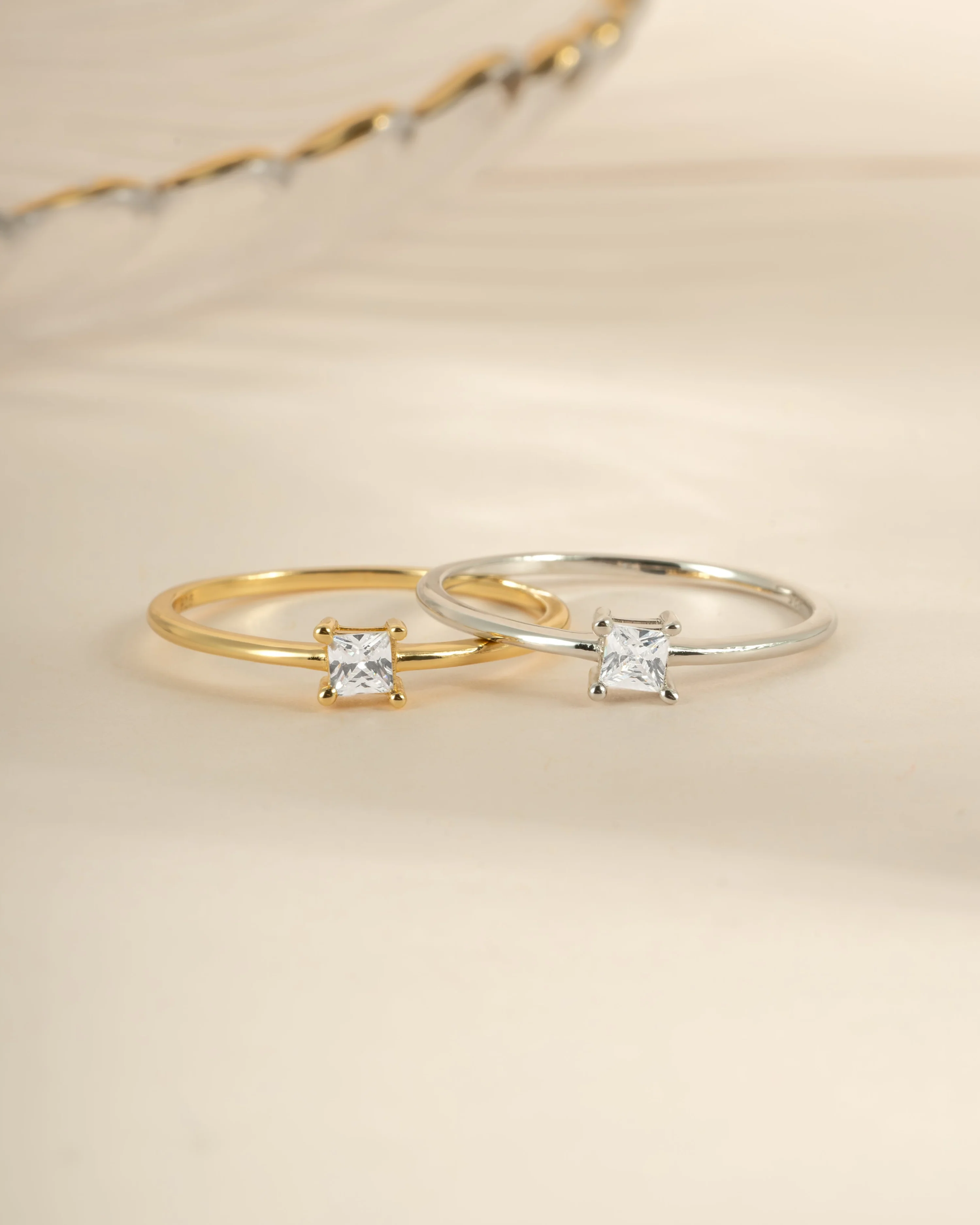 Princess Cut Dainty Ring - Image 3
