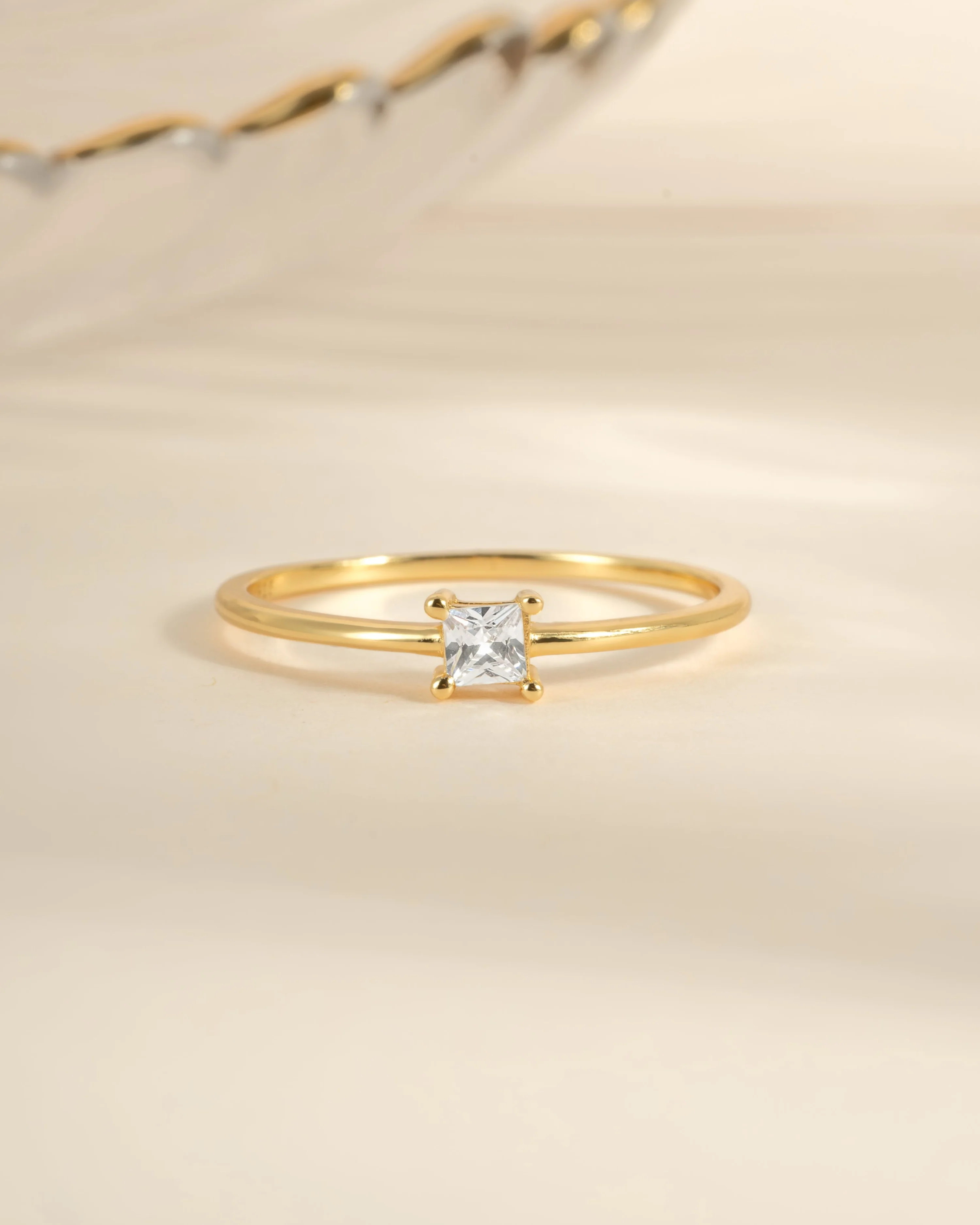Princess Cut Dainty Ring - Image 6