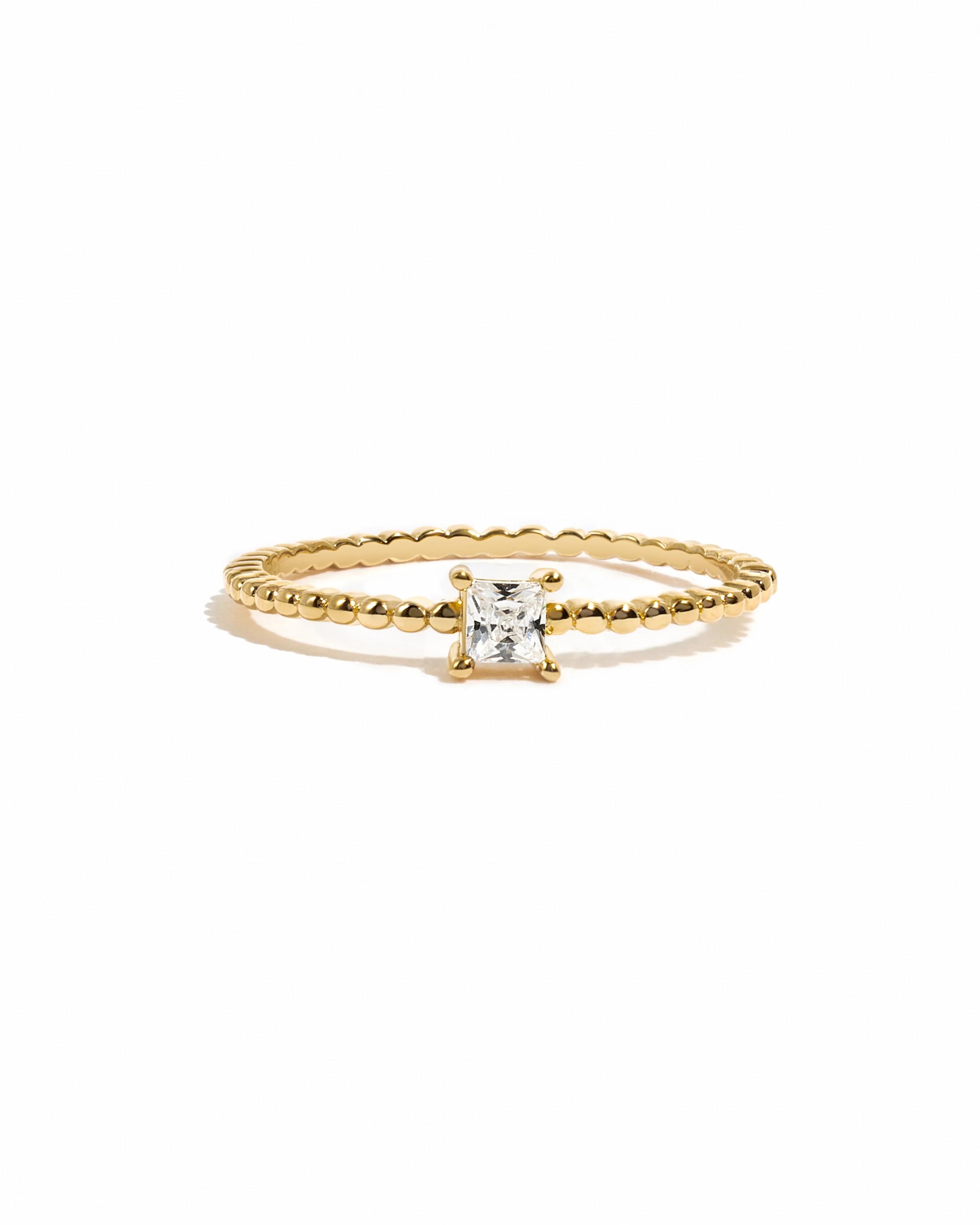 Princess Cut w Beaded Band