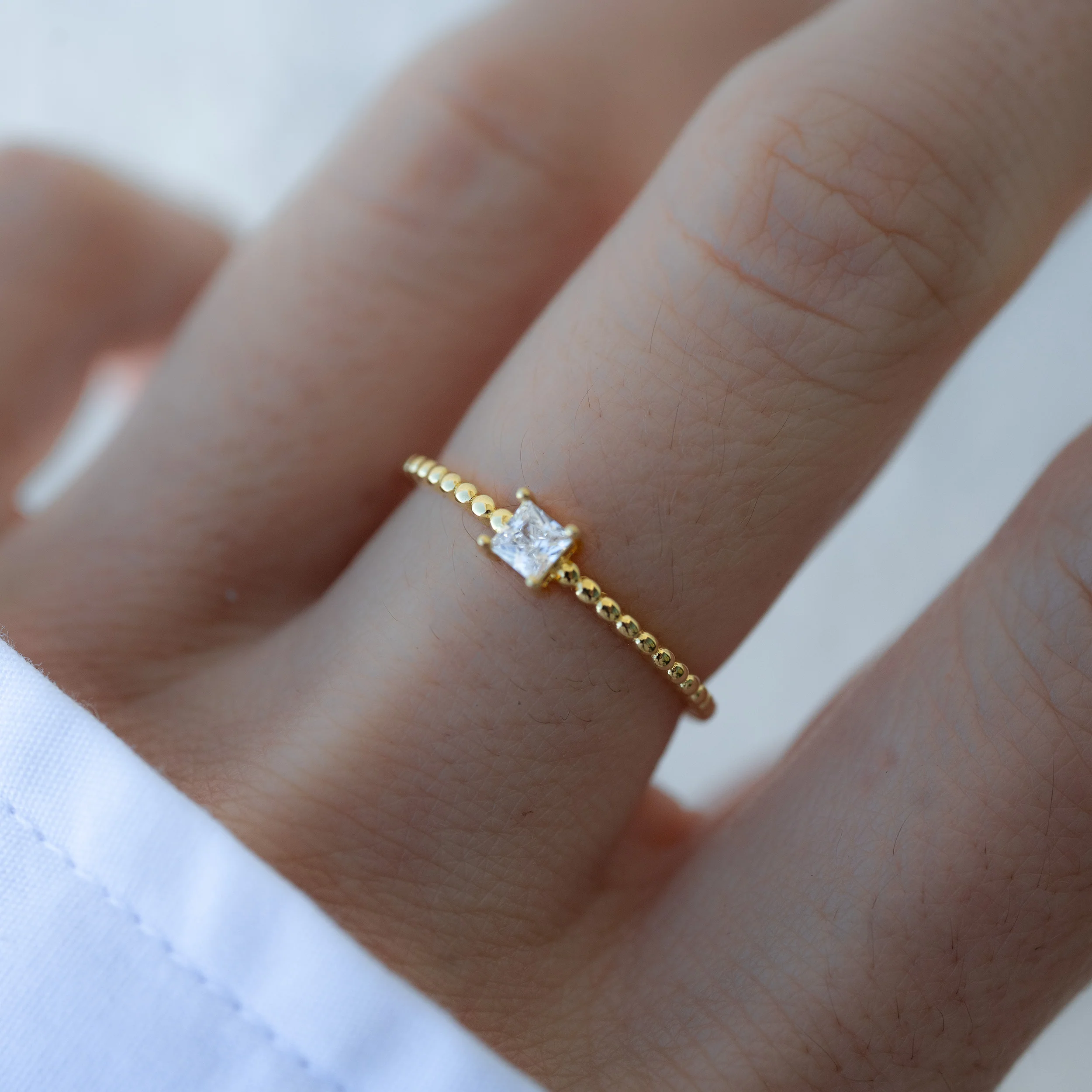 Princess Cut w Beaded Band - Image 2