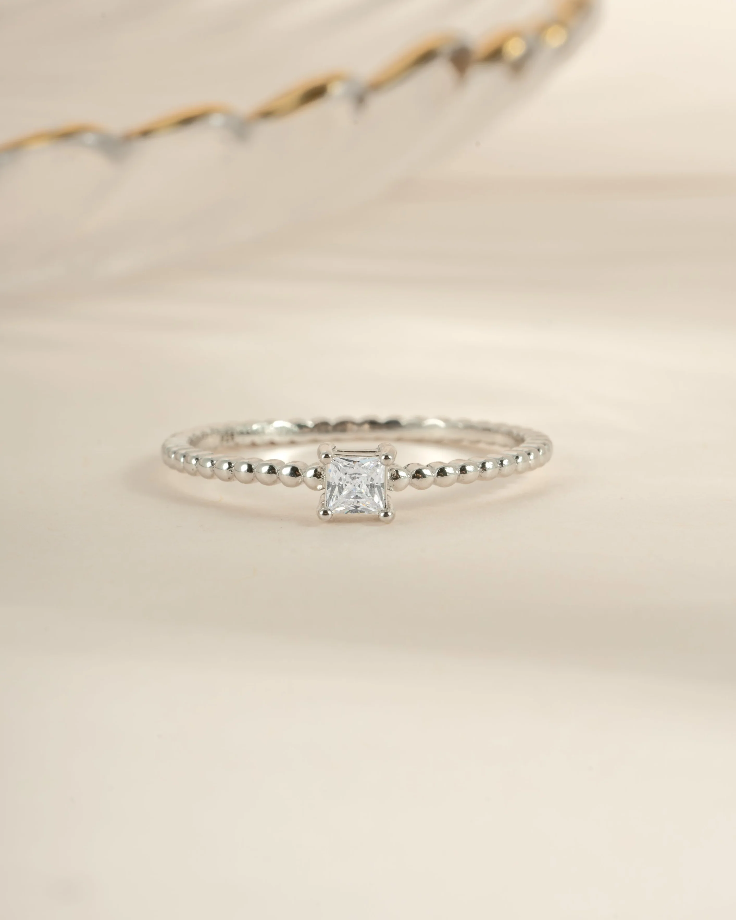 Princess Cut w Beaded Band - Image 3