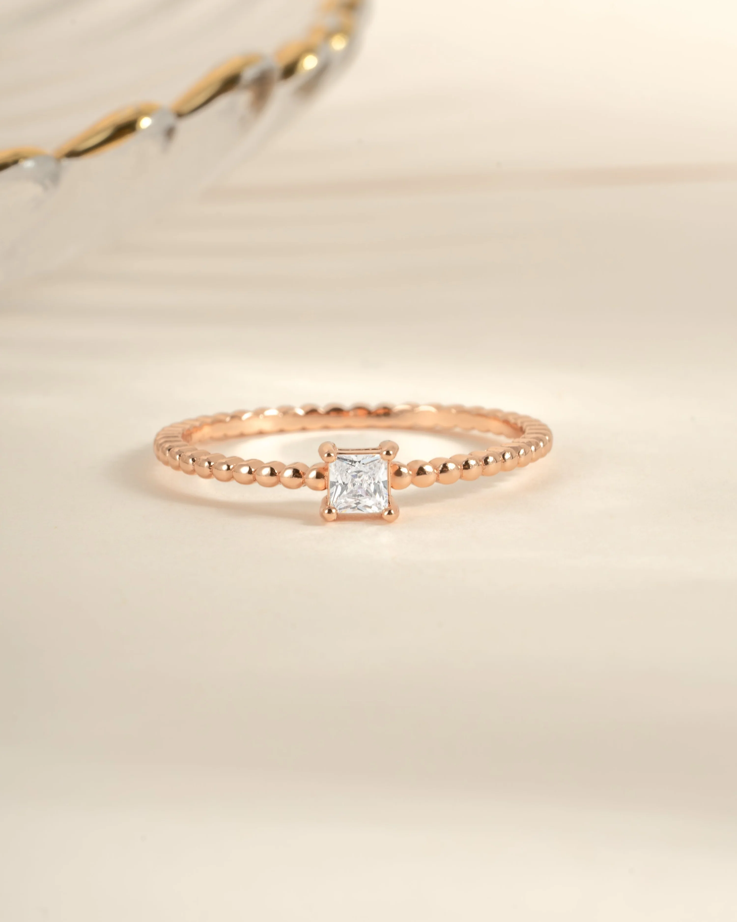 Princess Cut w Beaded Band - Image 5