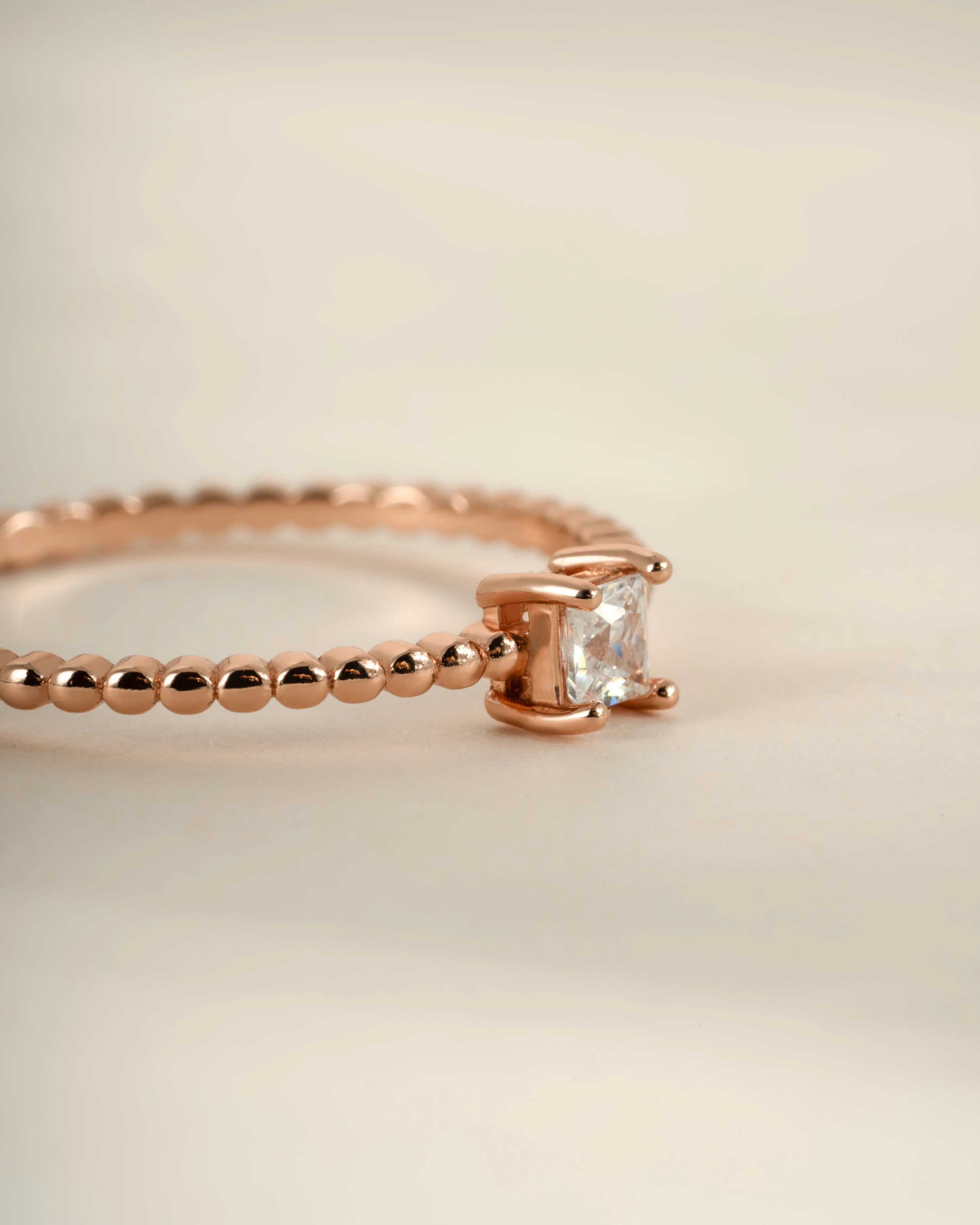 Princess Cut w Beaded Band - Image 8