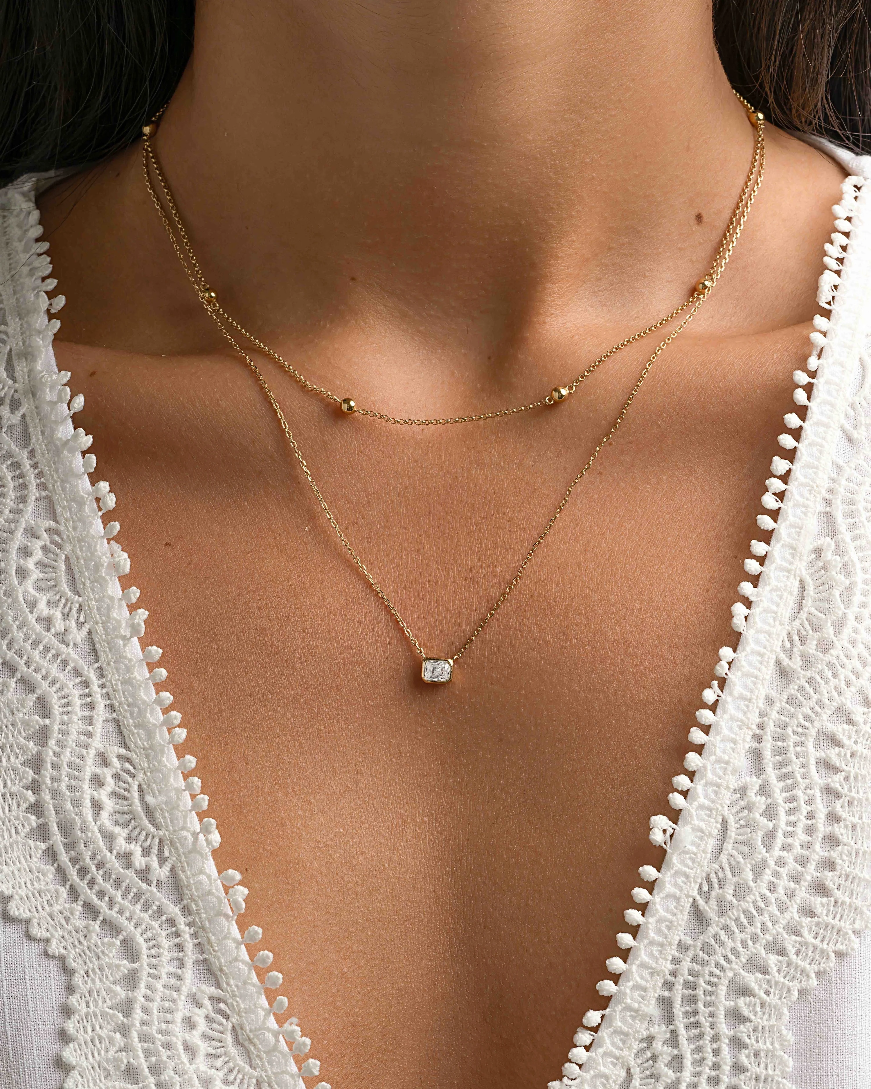 Radiant Bezel Necklace - Image 8